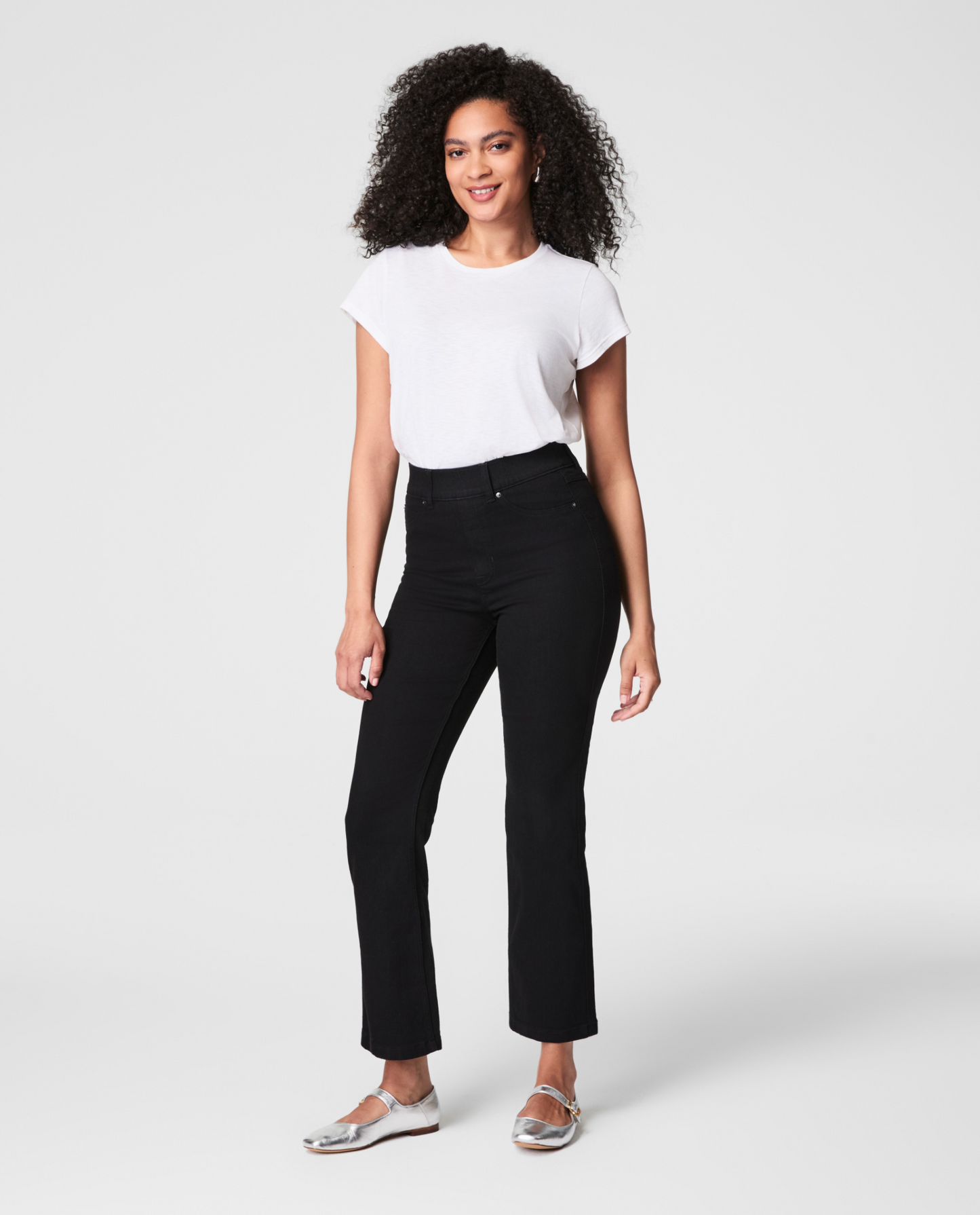 Spanx EveryWear Kick Flare Jeans - Clean Black