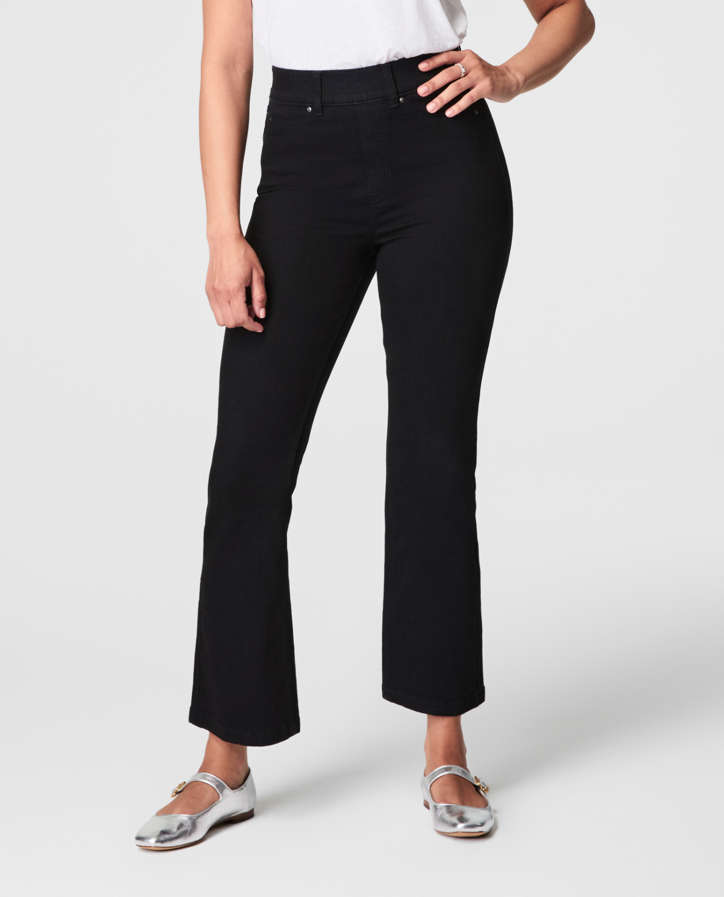 Spanx EveryWear Kick Flare Jeans - Clean Black