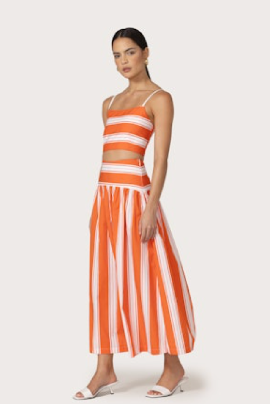 Oliver Poplin Skirt - Salsa Stripe