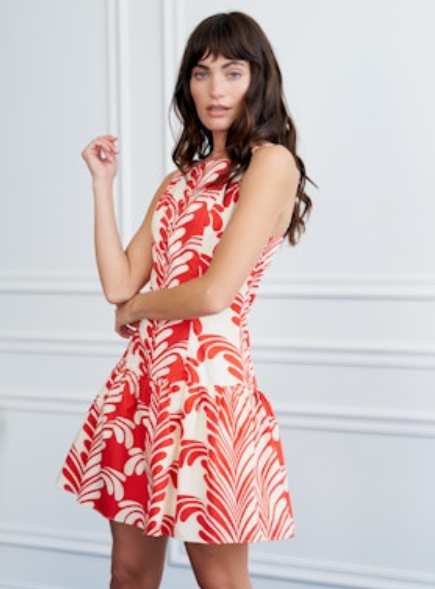 Sade Sleeveless Flare Mini Dress - Red