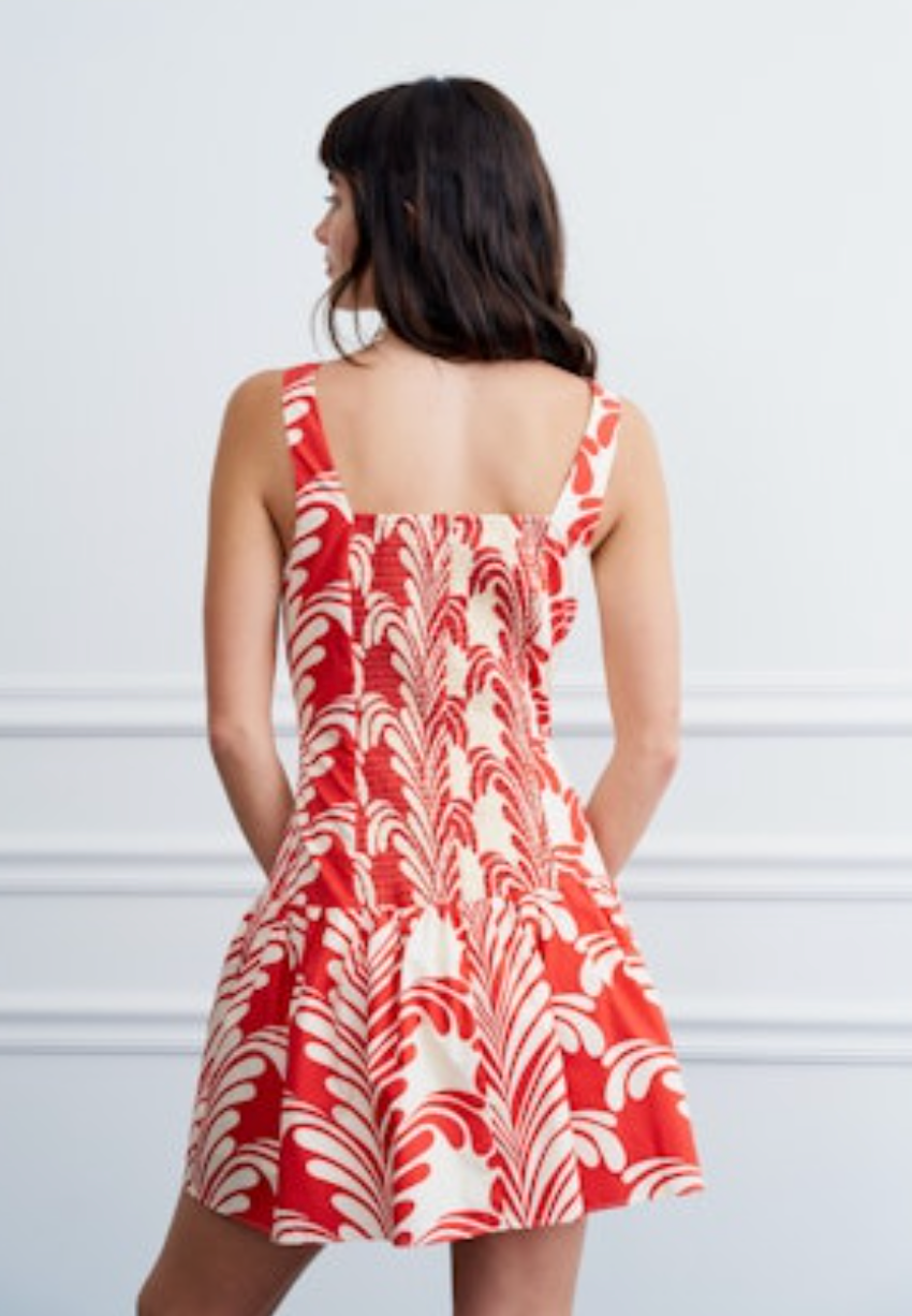 Sade Sleeveless Flare Mini Dress - Red