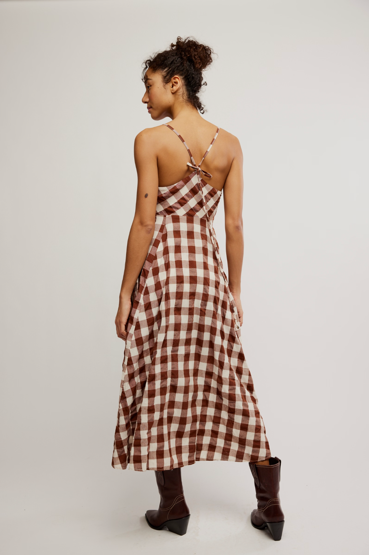 Free People Via Midi Dress - Brown Combo Everly