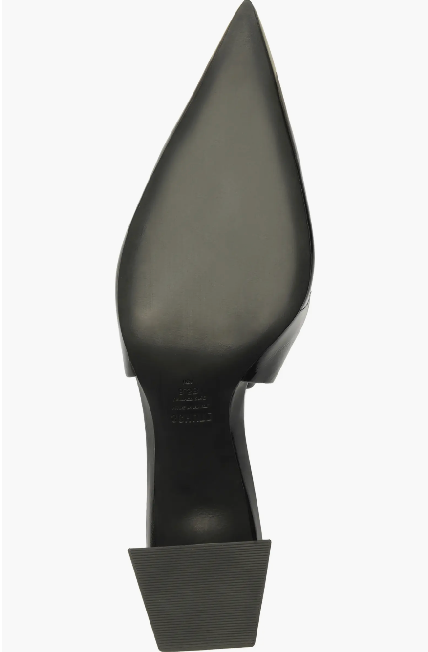 Schutz Rhonda Mid Slingback Pointed Toe Heel - Black