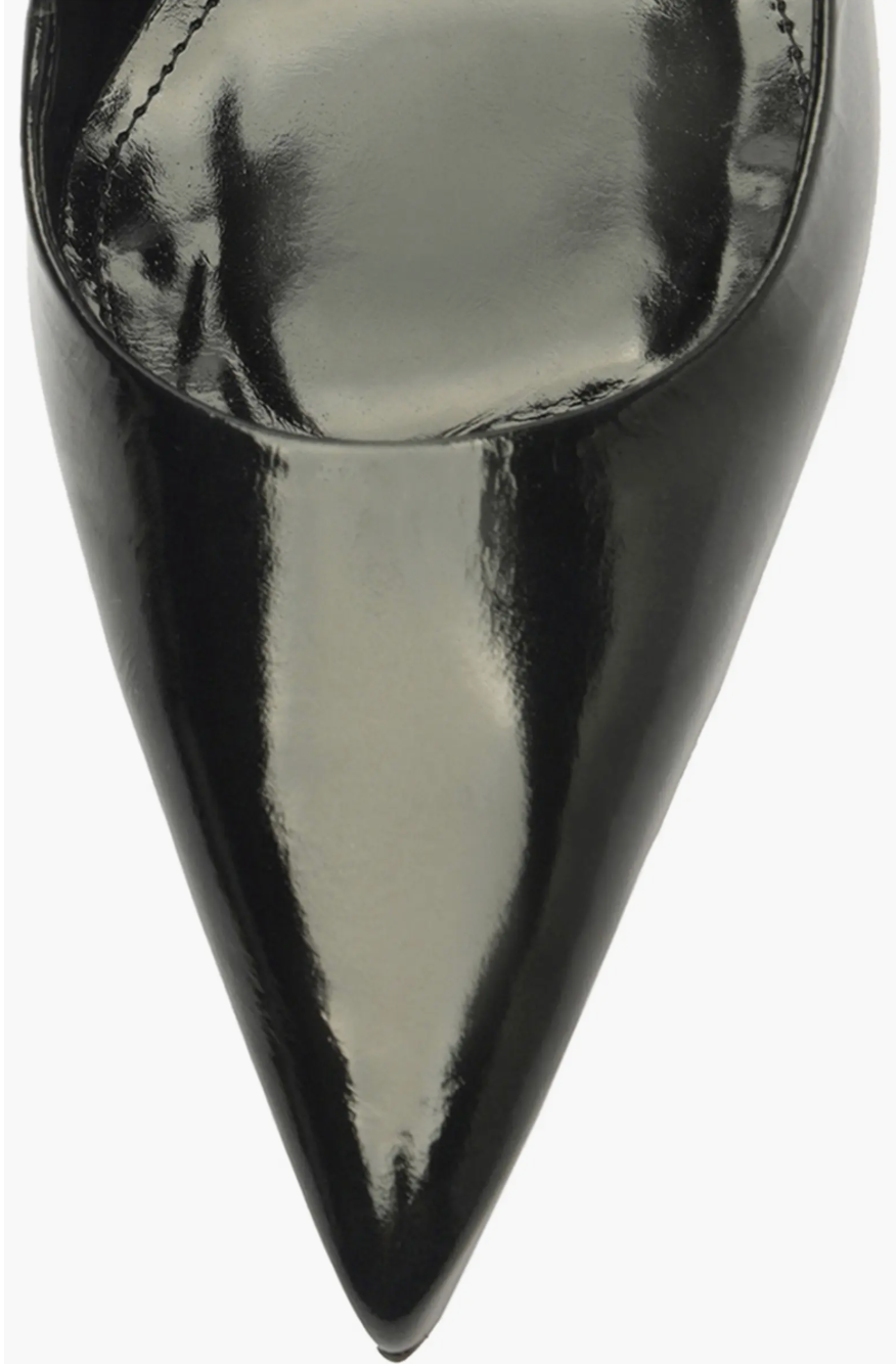Schutz Rhonda Mid Slingback Pointed Toe Heel - Black