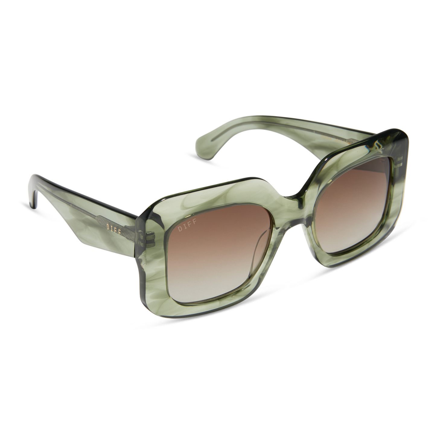 DIFF Eyewear Giada Cool Matcha Brown Gradient Polarized Sunglasses