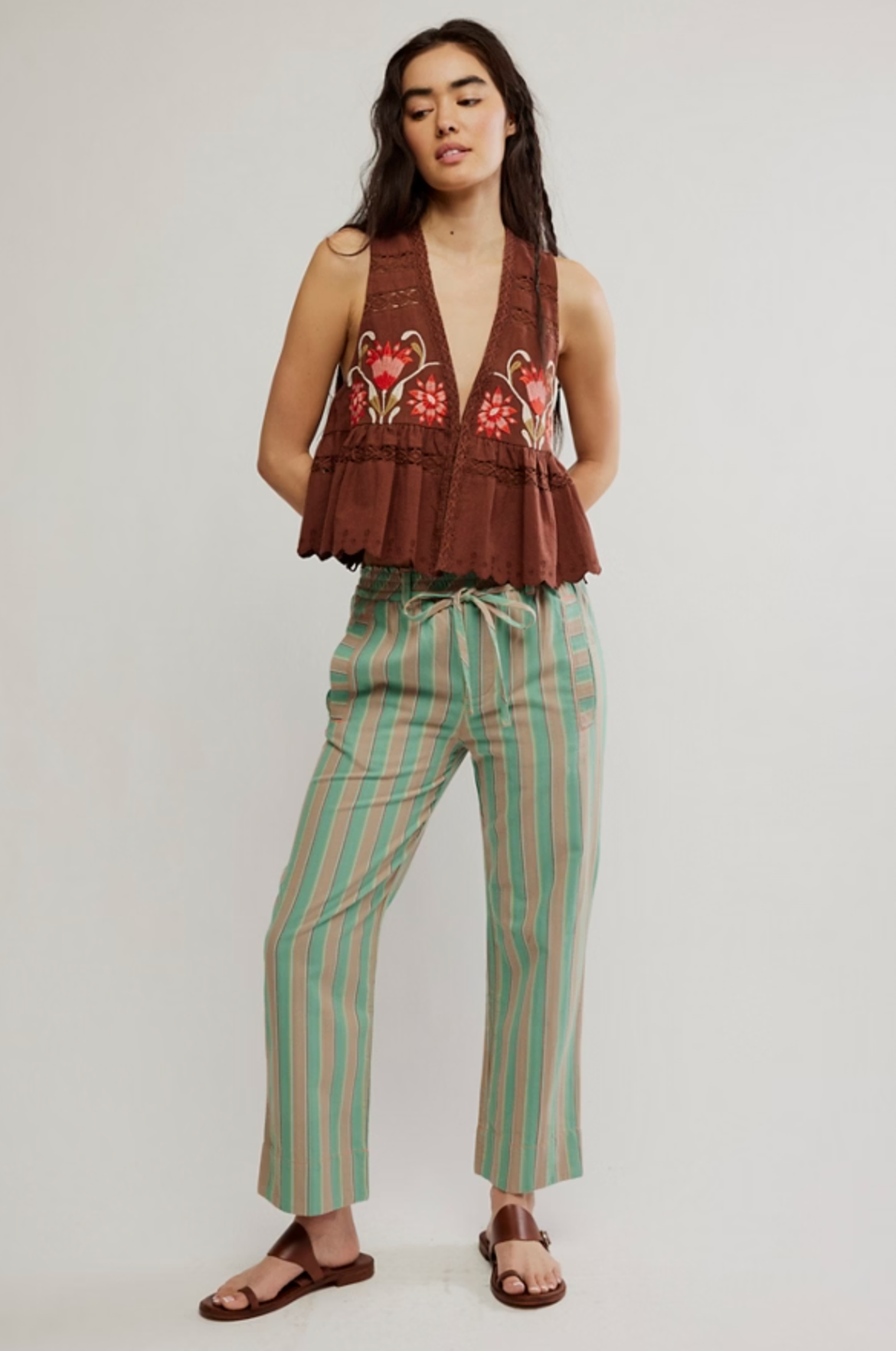 Free People Marielle Pull On Trouser - Ginger Combo