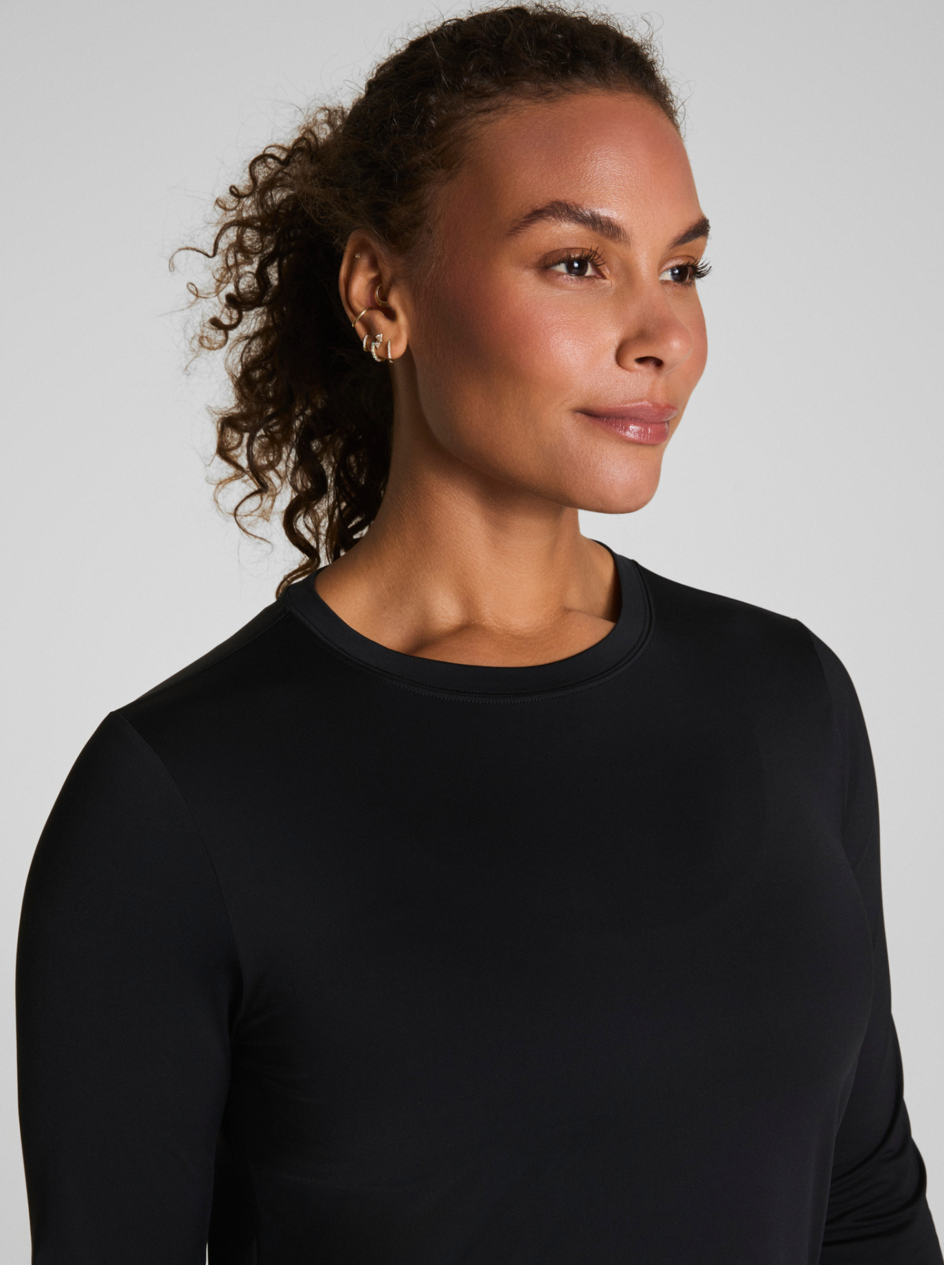 Spanx Activate Long Sleeve Top - Very Black