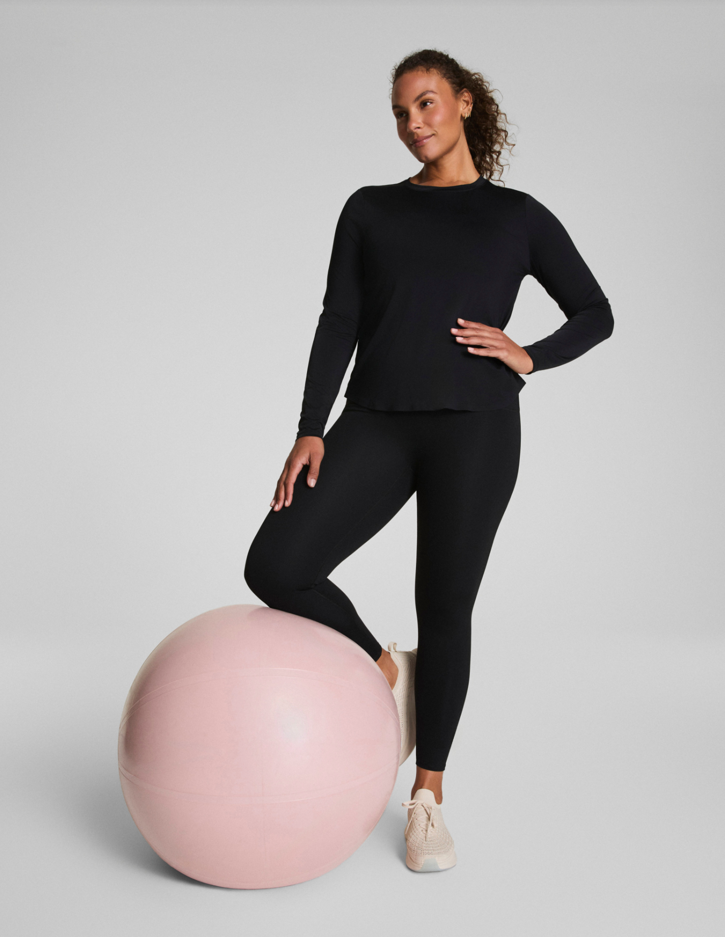 Spanx Activate Long Sleeve Top - Very Black