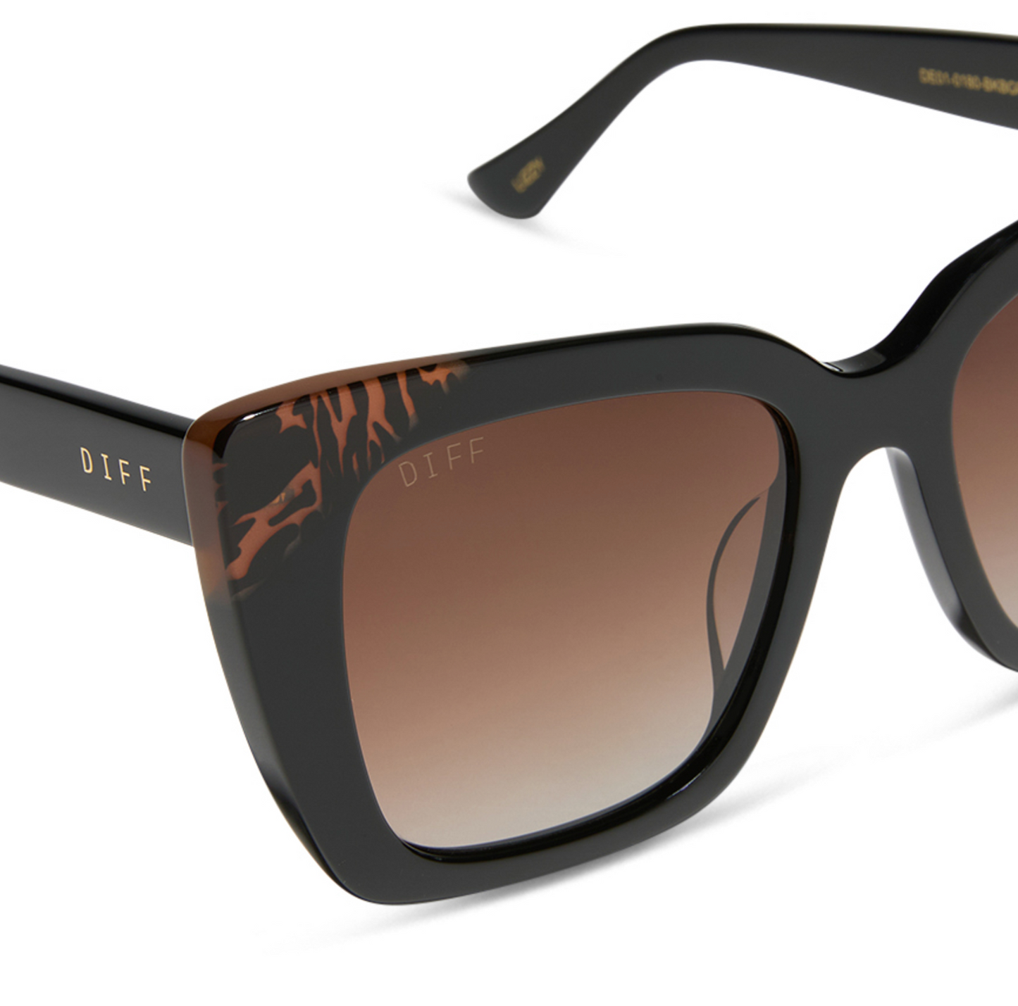 DIFF Eyewear - Lizzy - Black Brown Gradient Polarized Sunglasses