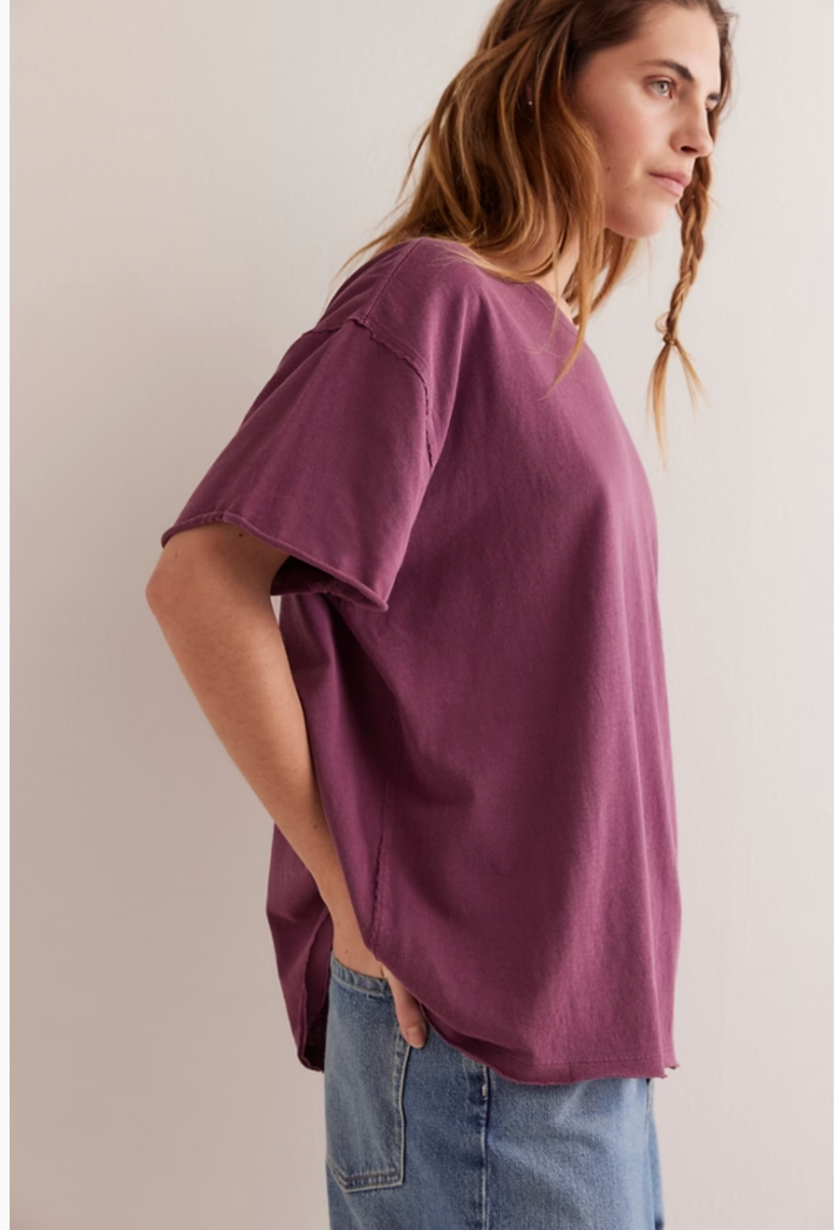 Free People Nina Tee Shirt - Maroon
