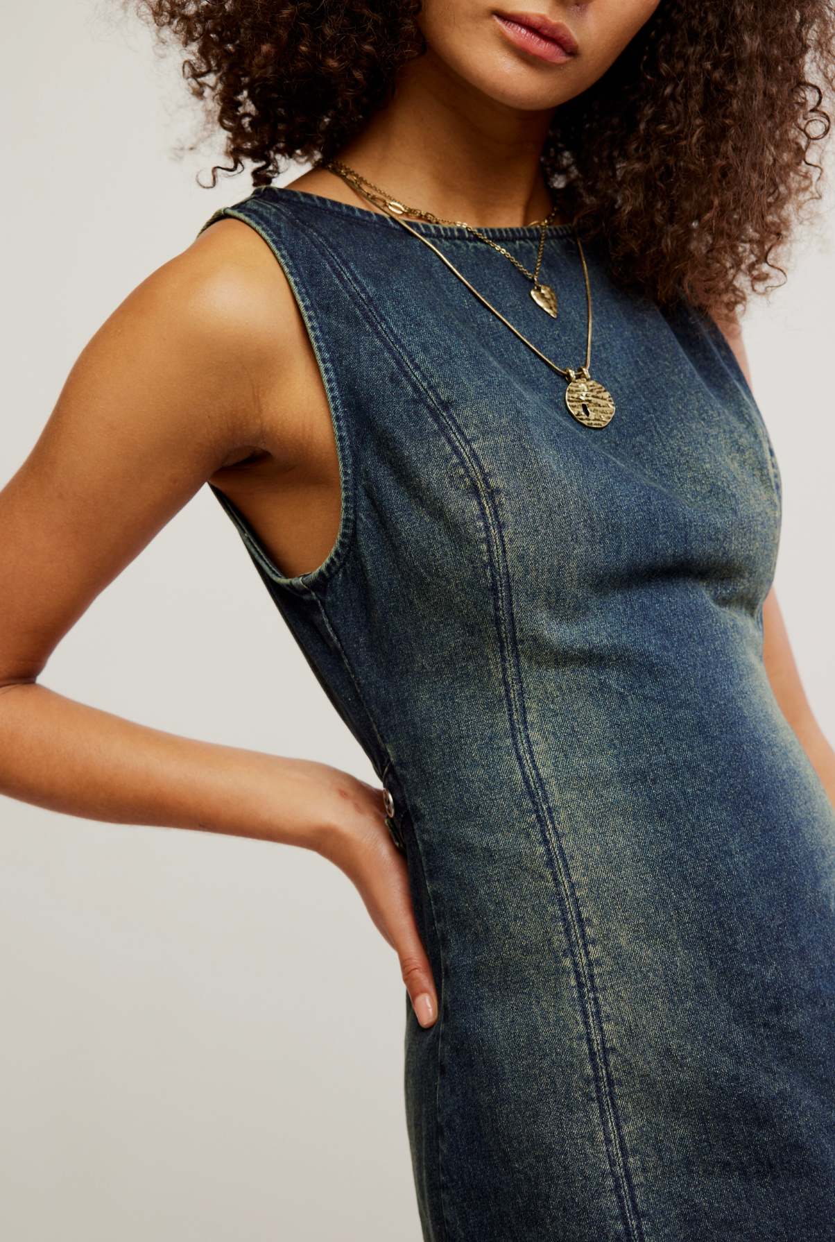 Free People Atlas Denim Mini Dress - Vintage Indigo