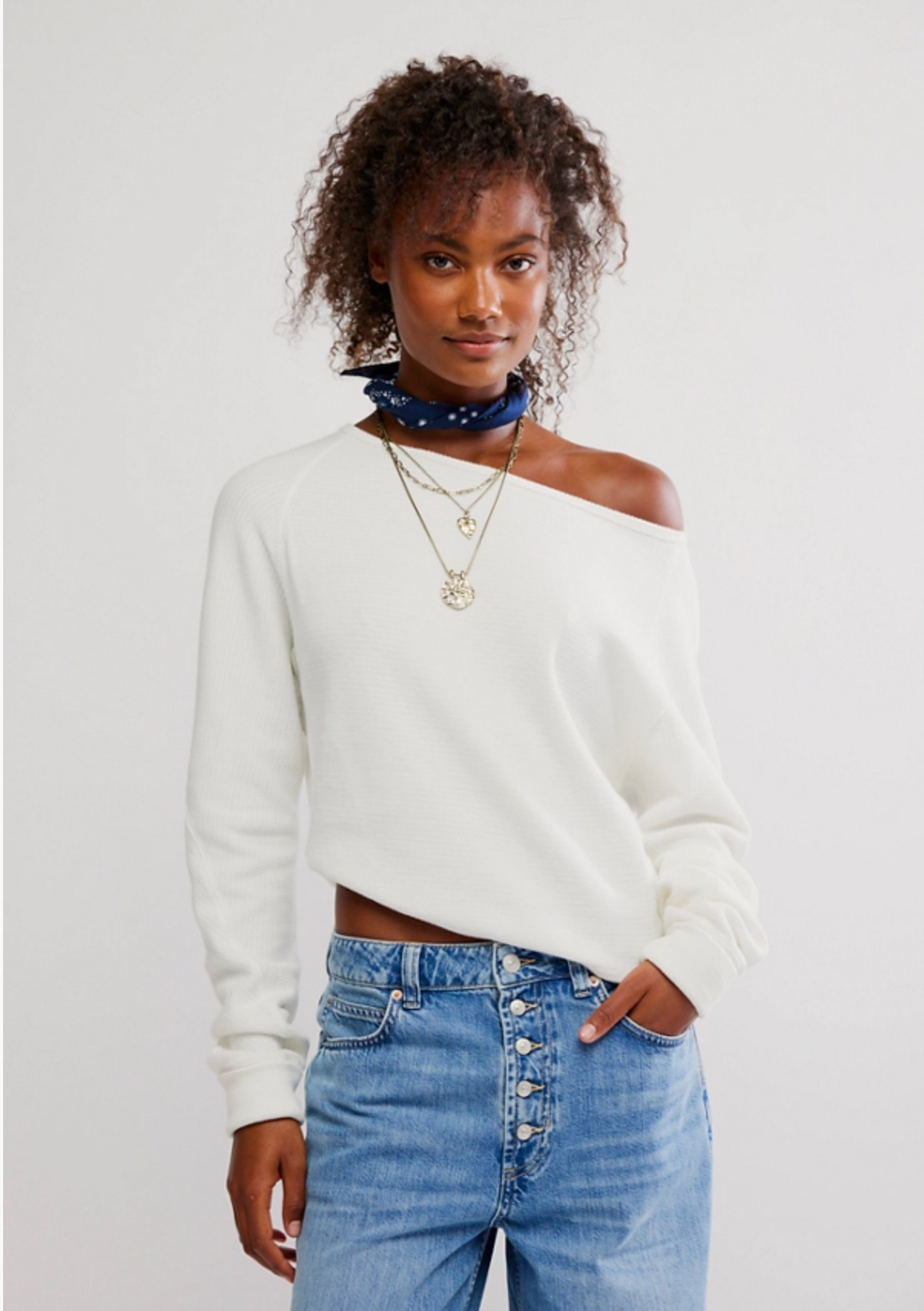 Free People Jess Long Sleeve Shirt - Clean Ivory