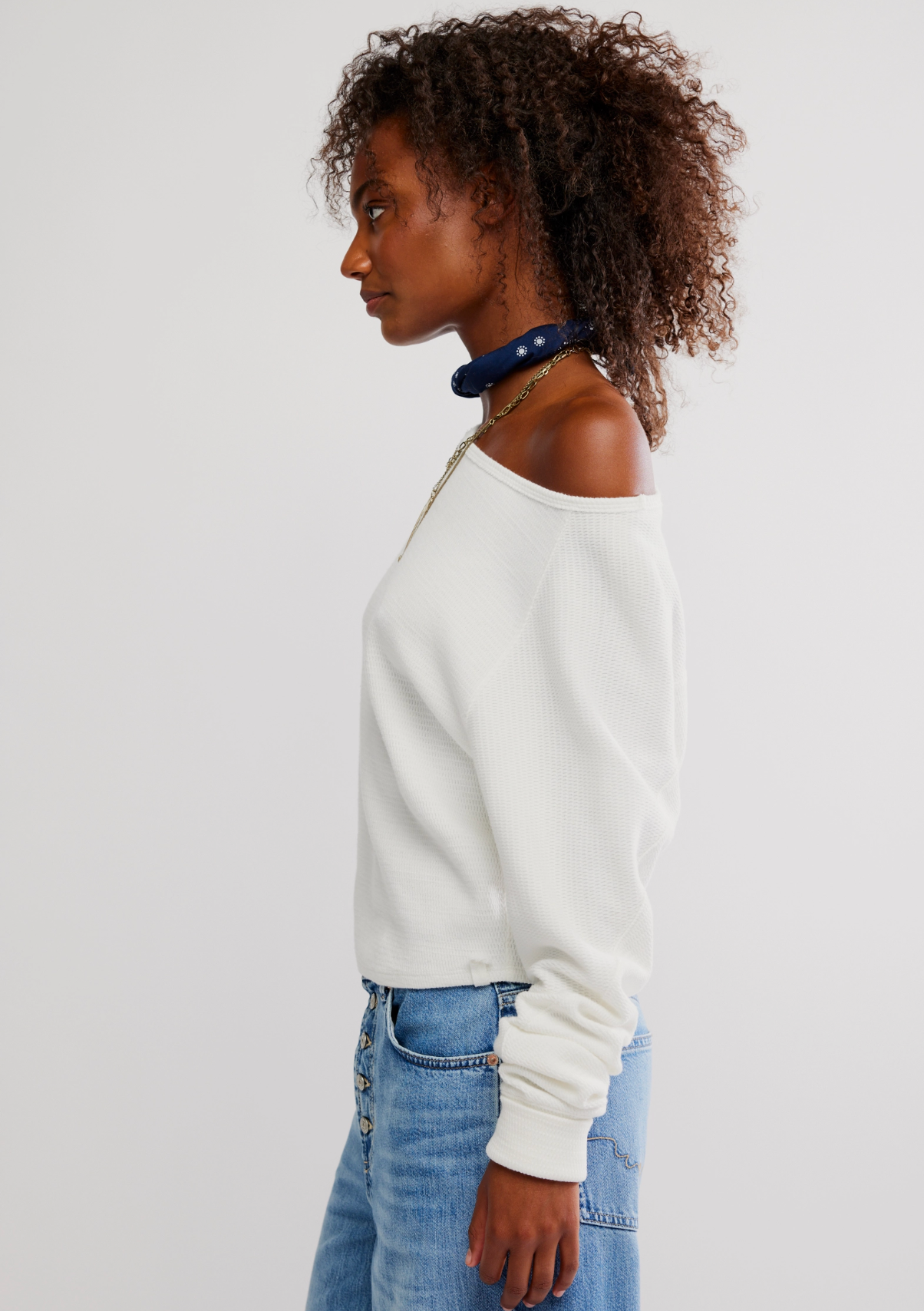Free People Jess Long Sleeve Shirt - Clean Ivory