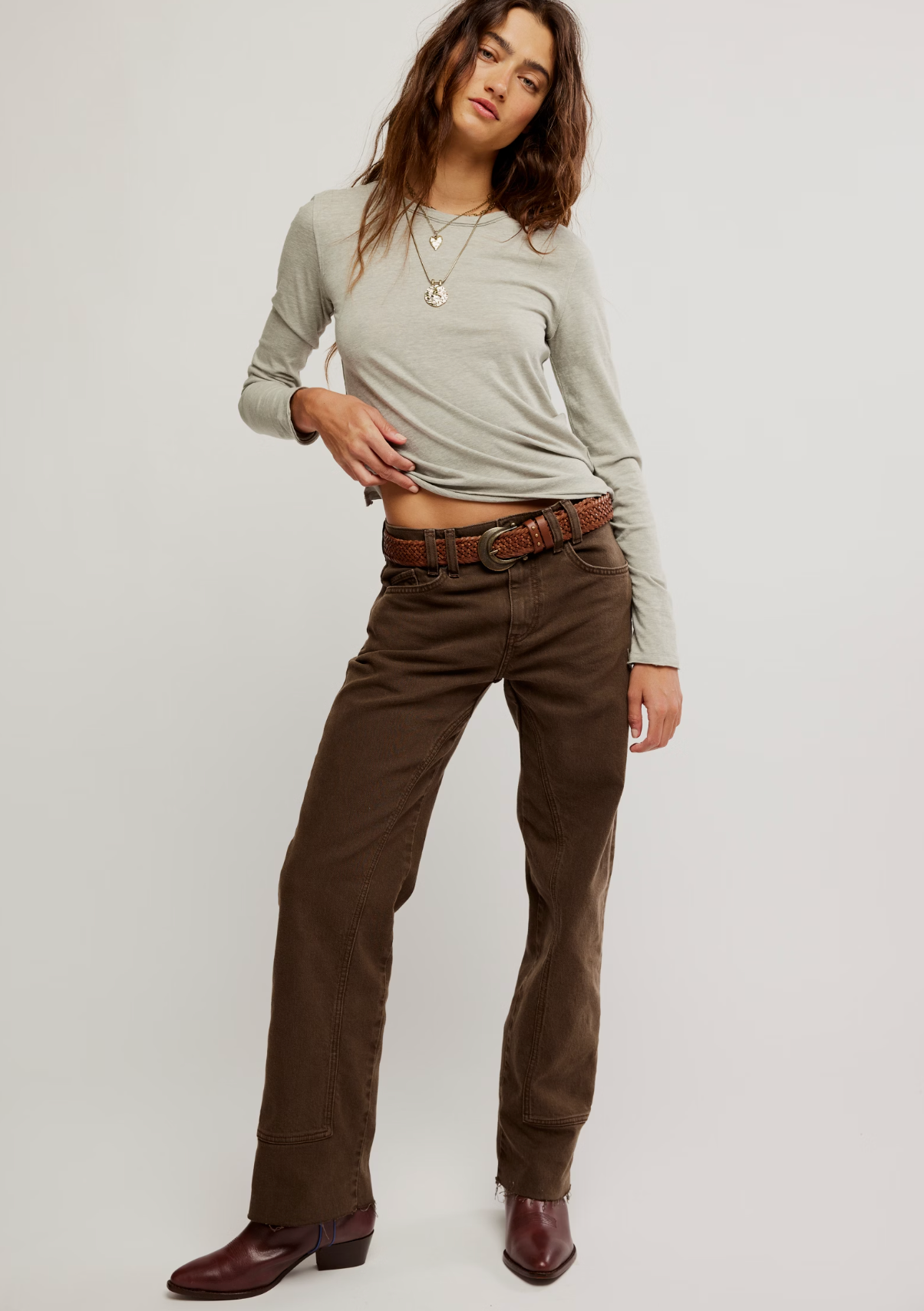 Free People Nova Long-Sleeve Tee Shirt - Caiman