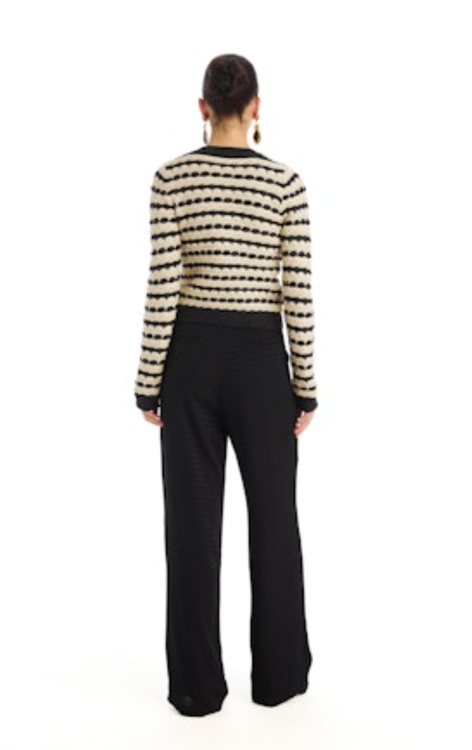 Celine Cardigan - Charcoal Stripe
