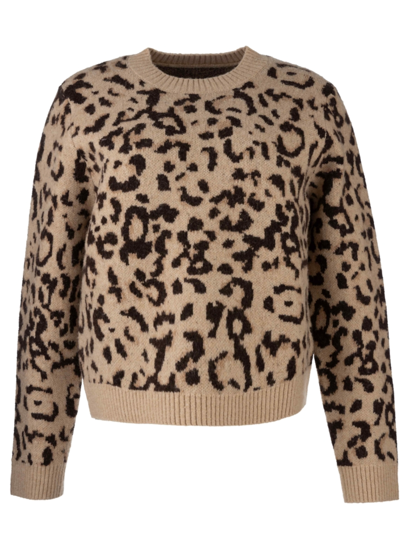 Gisela Animal Print Pullover Sweater - Beige/Brown