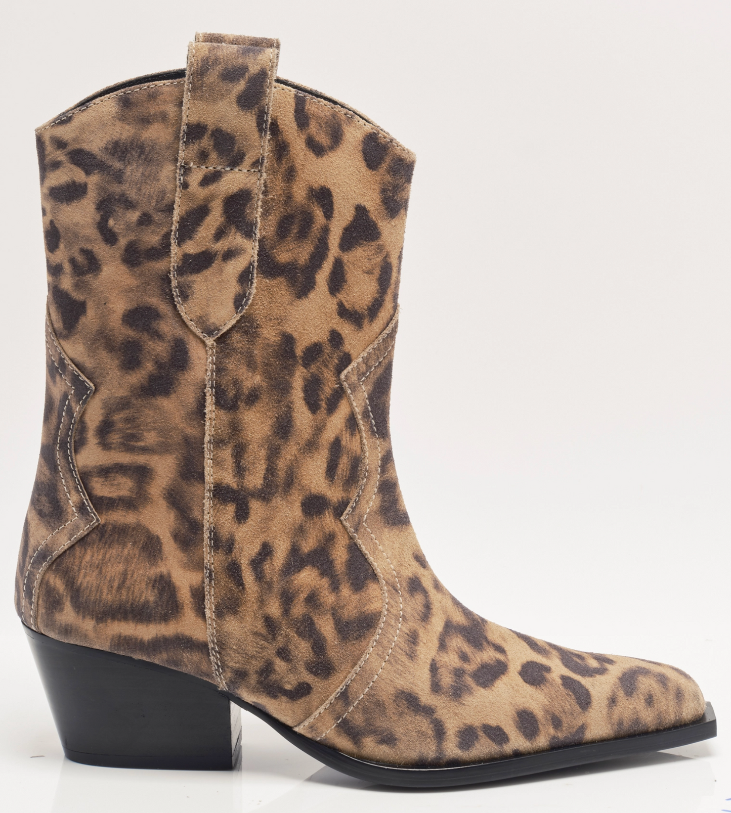 Free People Cat Nap Cowboy Boots - Leopard Suede