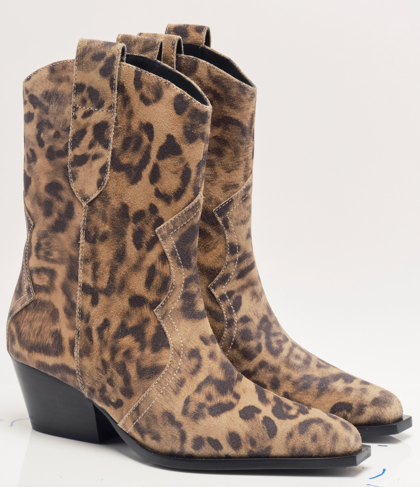 Free People Cat Nap Cowboy Boots - Leopard Suede