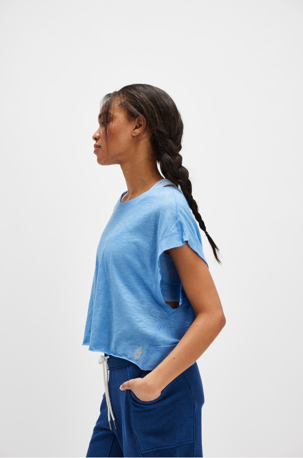 Free People My Time Tee Shirt - Denim Blue