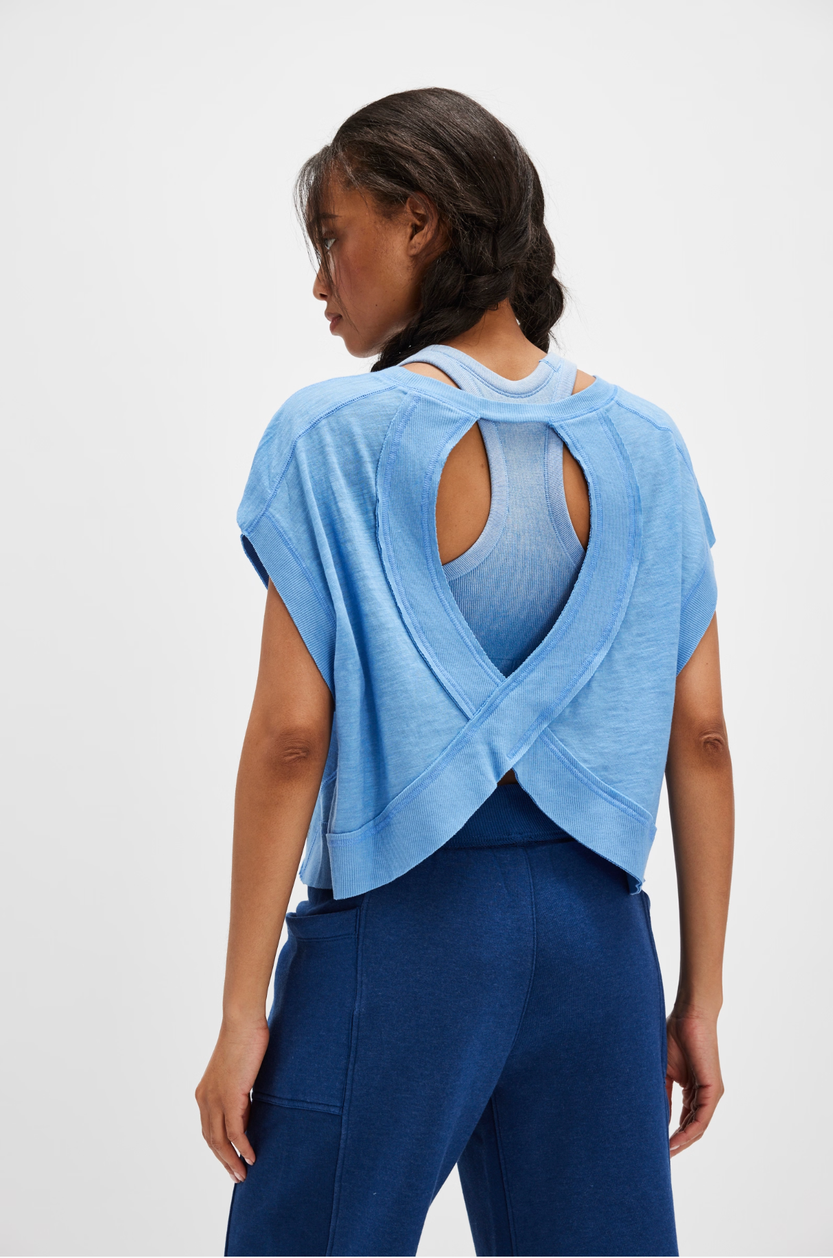 Free People My Time Tee Shirt - Denim Blue