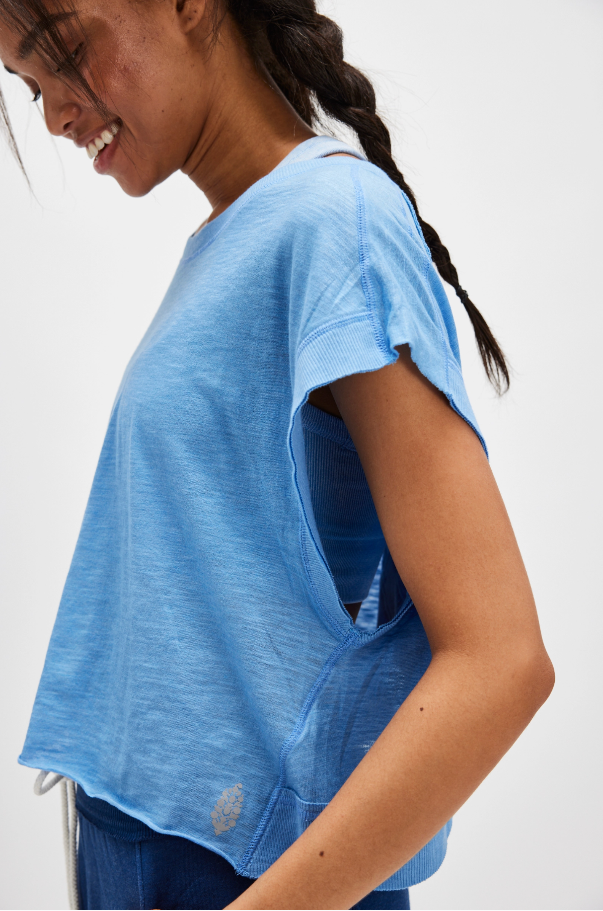 Free People My Time Tee Shirt - Denim Blue