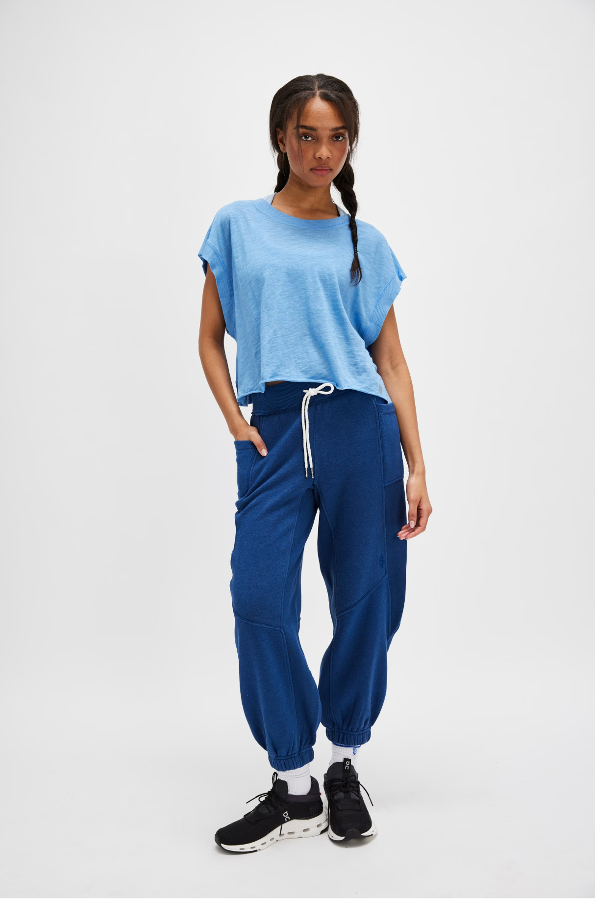 Free People My Time Tee Shirt - Denim Blue