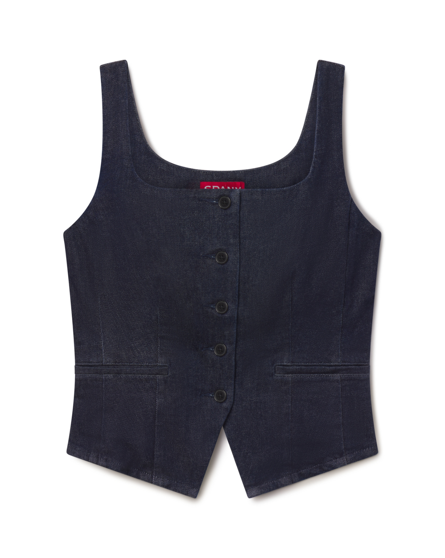 Spanx Denim Vest Top - Raw Indigo