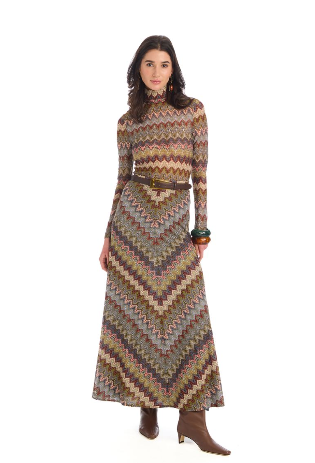 Olive Skirt - Olive Chevron
