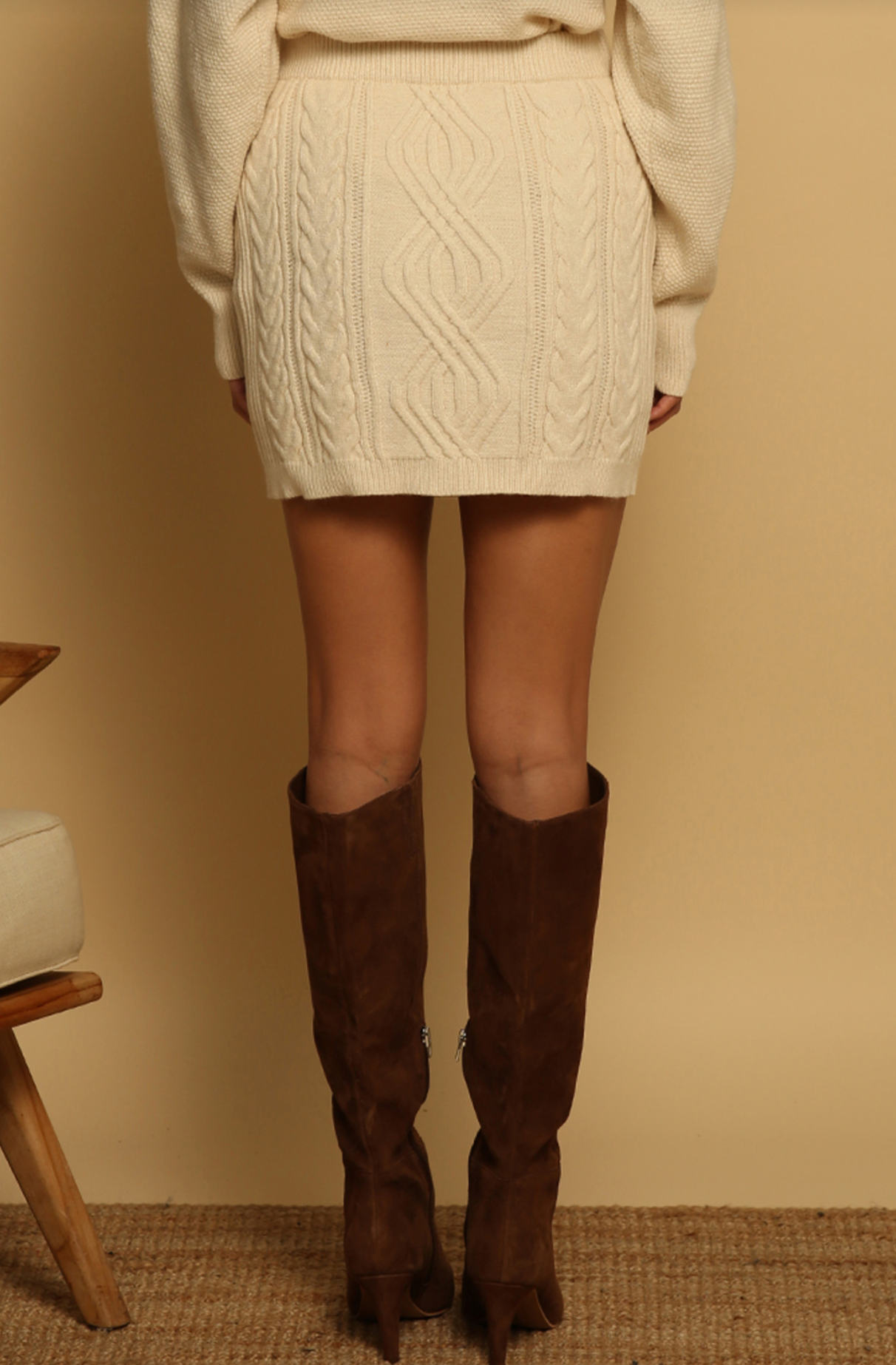 Tahoe Sweater Skirt - Ivory