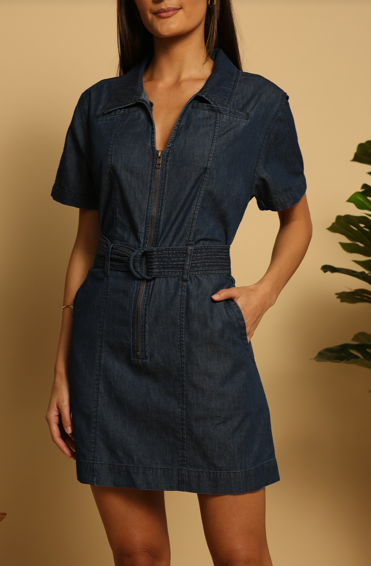 Amber Mini Dress - Dark Denim