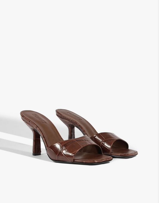Schutz Posseni Croc Sandal - Root Brown