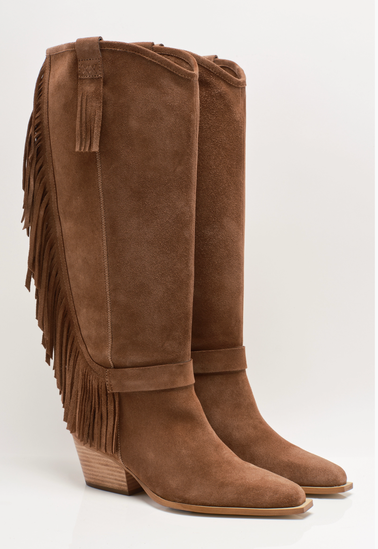 Free People Faith Fringe Western Boots - Faded Saddle Suede