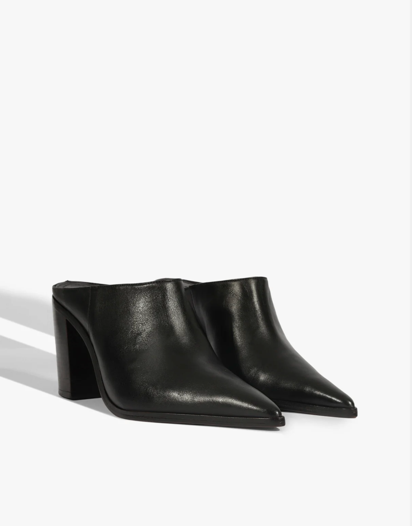 Schutz Mikki Mule Leather Pump Shoe - Black