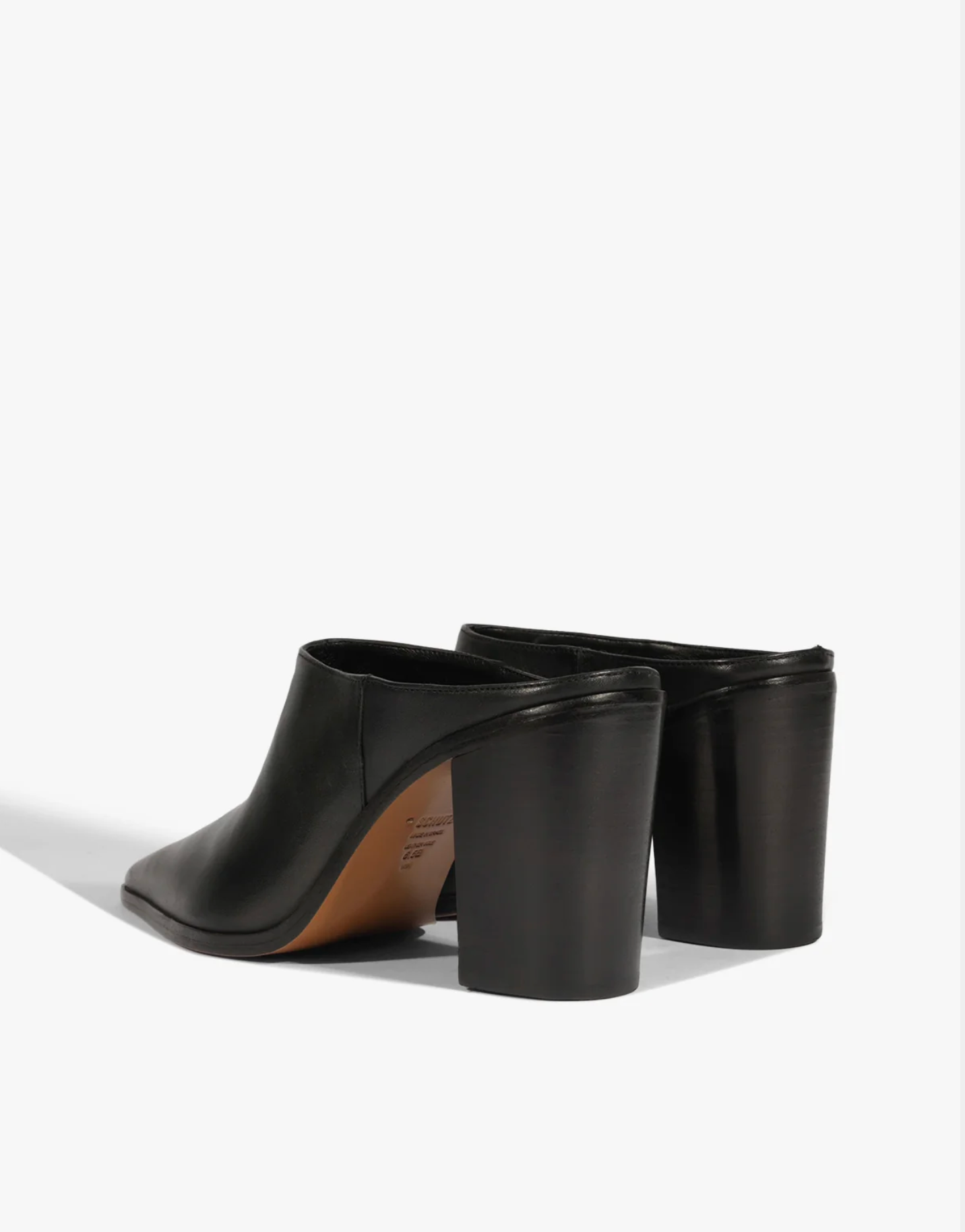 Schutz Mikki Mule Leather Pump Shoe - Black