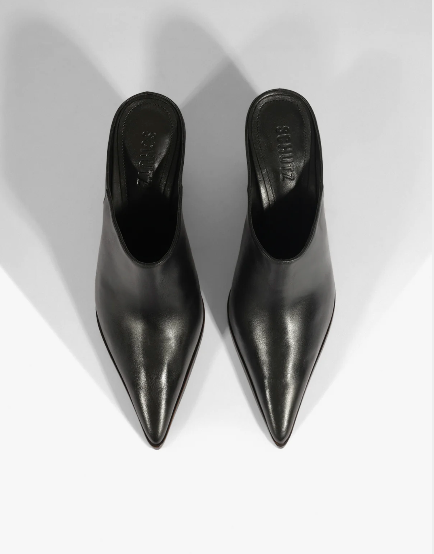 Schutz Mikki Mule Leather Pump Shoe - Black