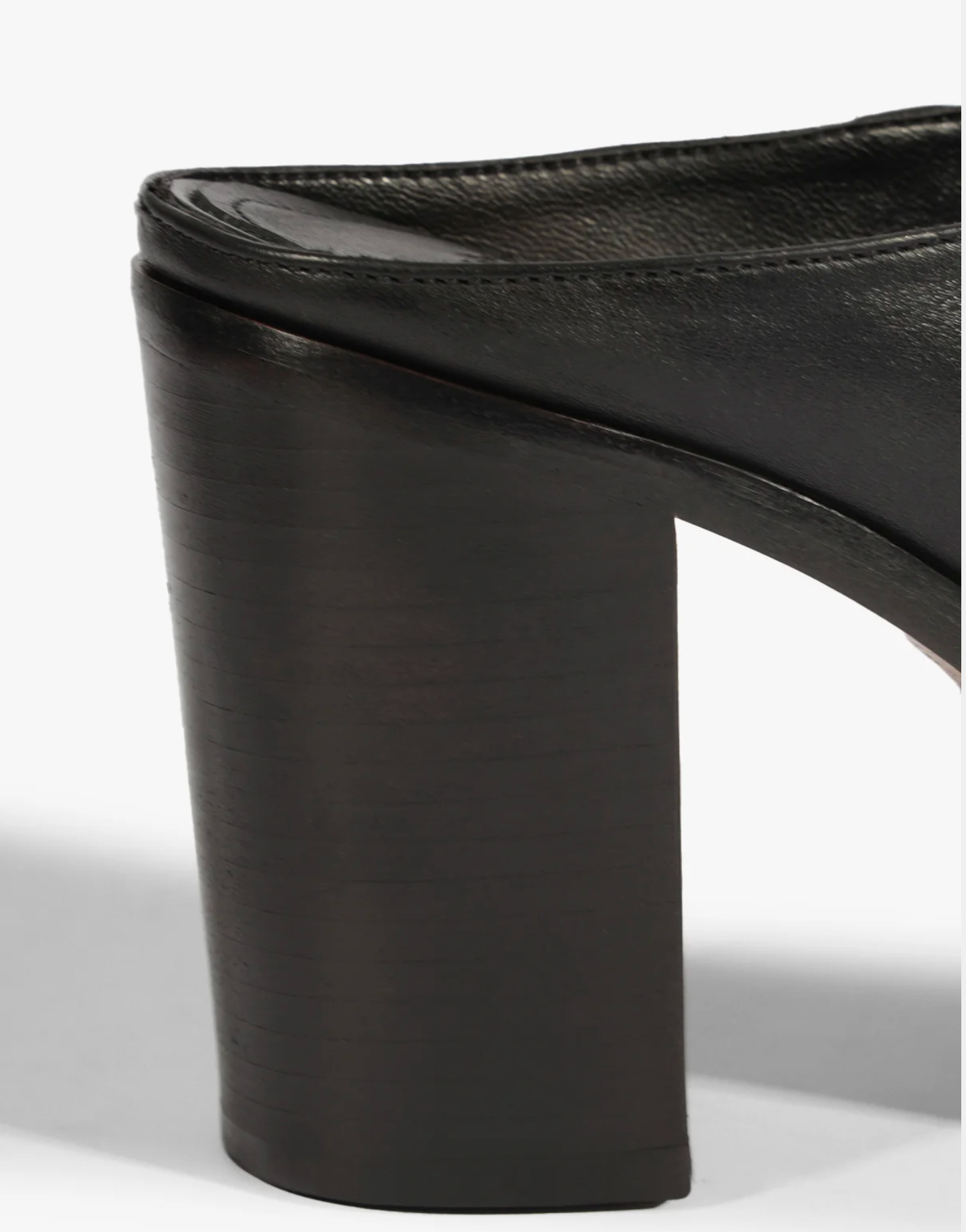 Schutz Mikki Mule Leather Pump Shoe - Black