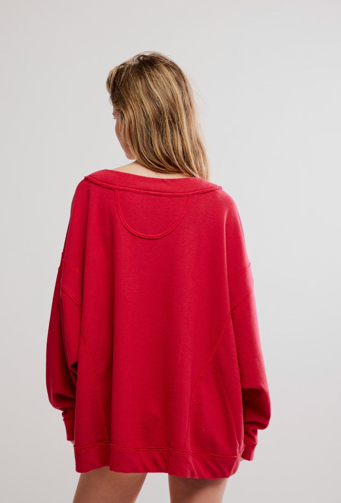 Free People Staycation Pullover Top - Deep Cherry