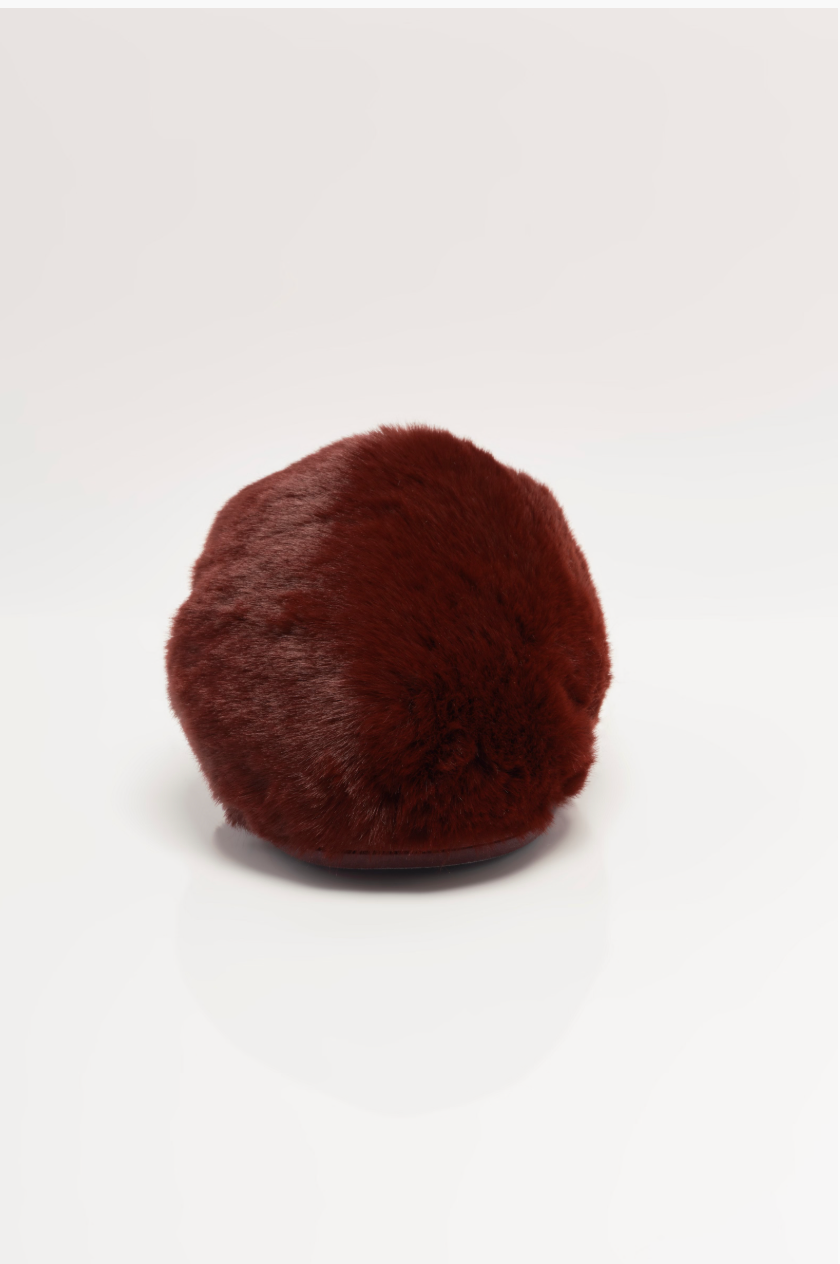 Free People Snowball Slippers - Cabernet Faux Fur