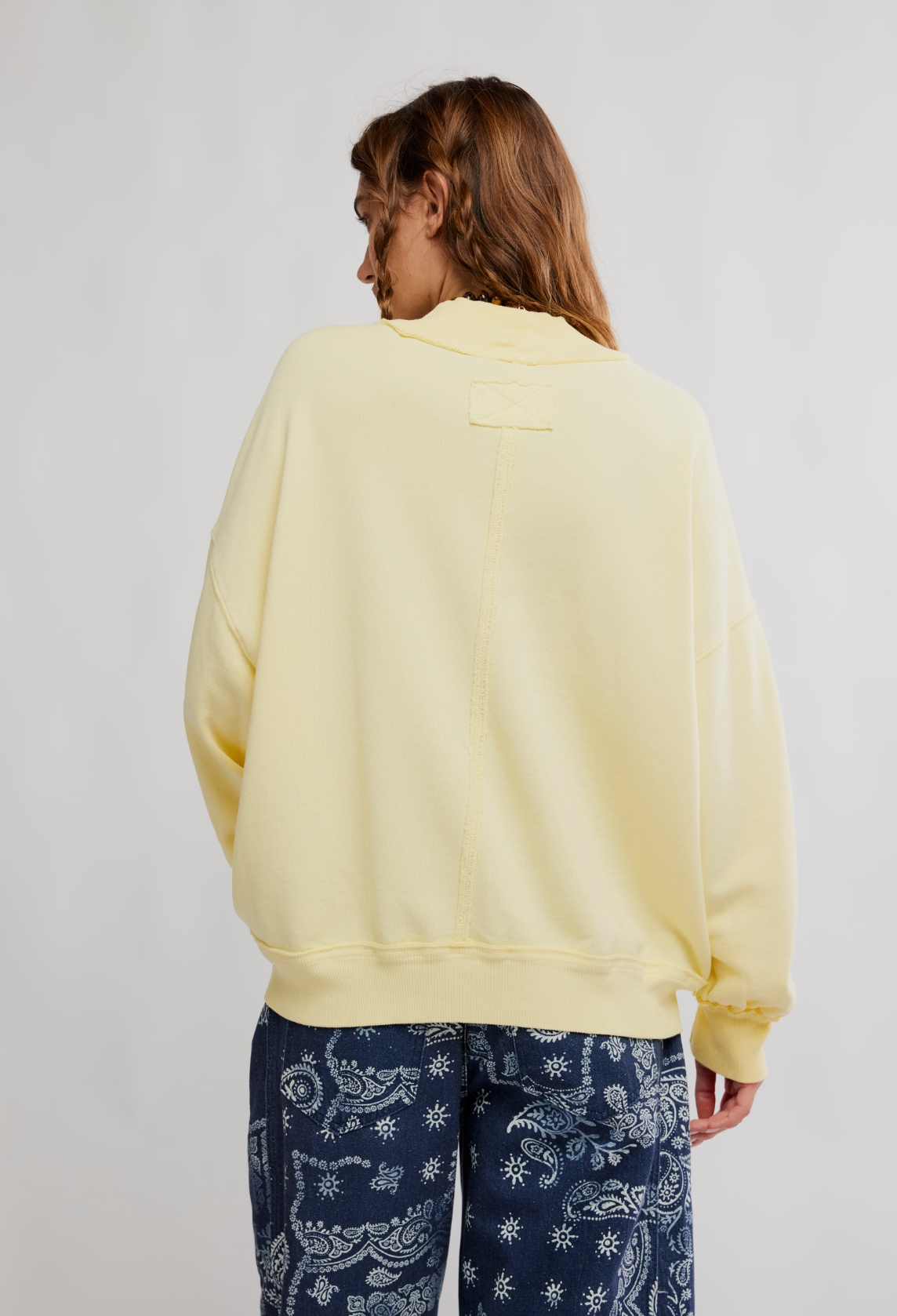 Free People Palm Springs Pullover Sweatshirt - Banana Cream