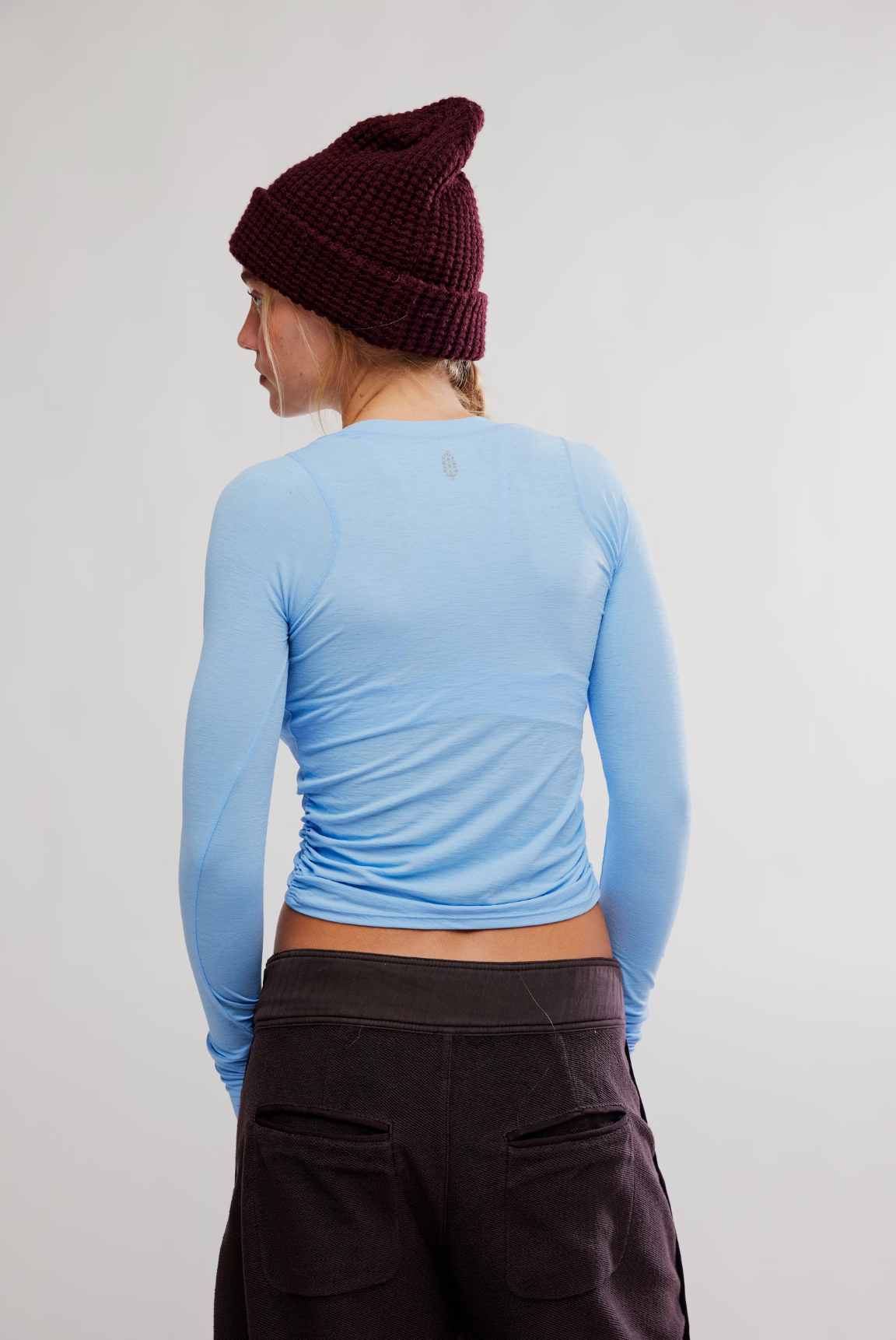 Free People Tempo Ruched Long Sleeve Shirt - High Dive