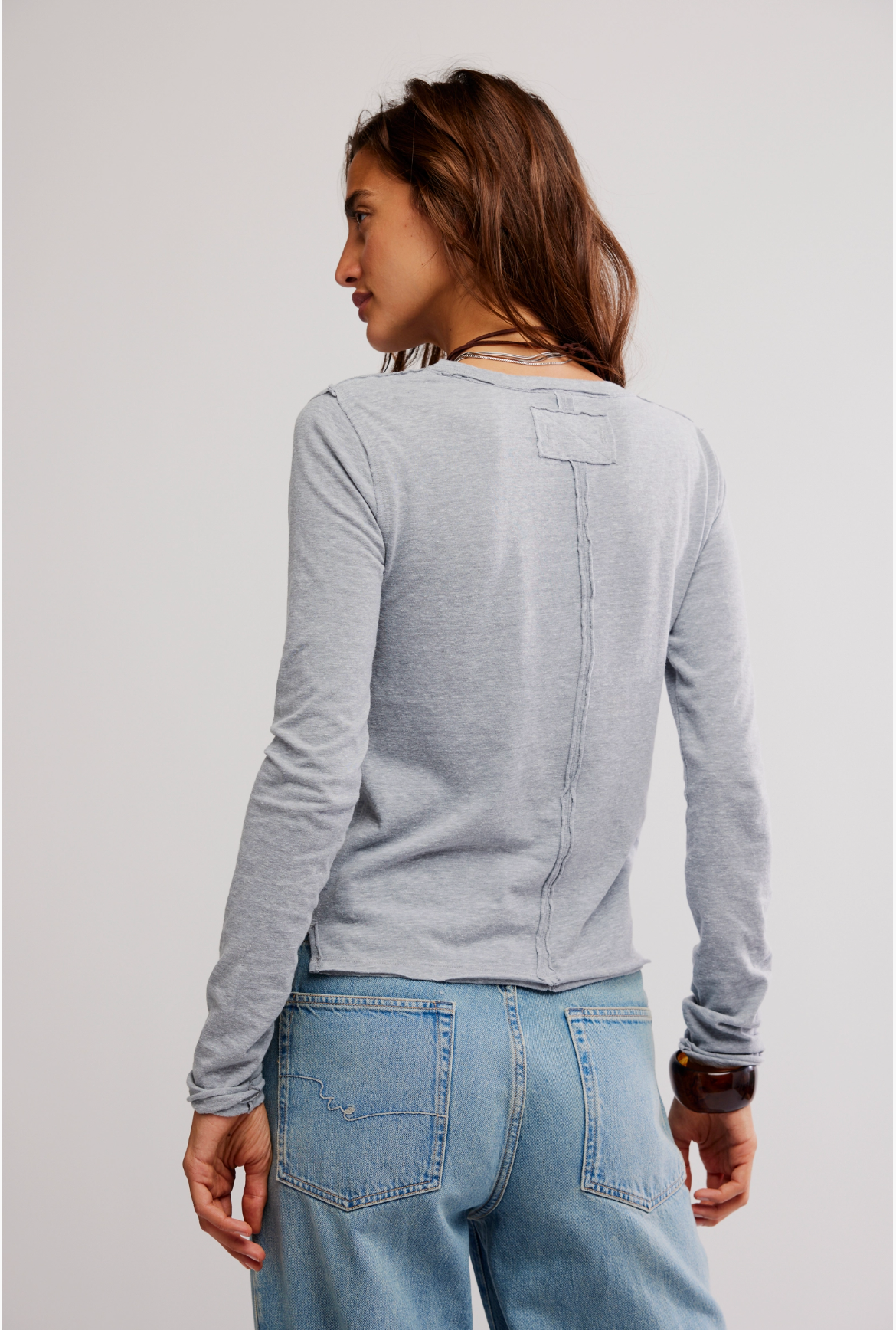 Free People Nova Long-Sleeve Tee Shirt - Greyhound