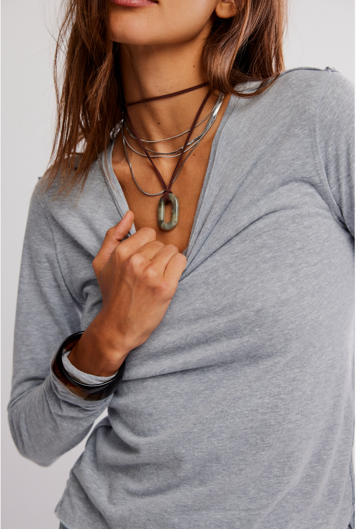 Free People Nova Long-Sleeve Tee Shirt - Greyhound