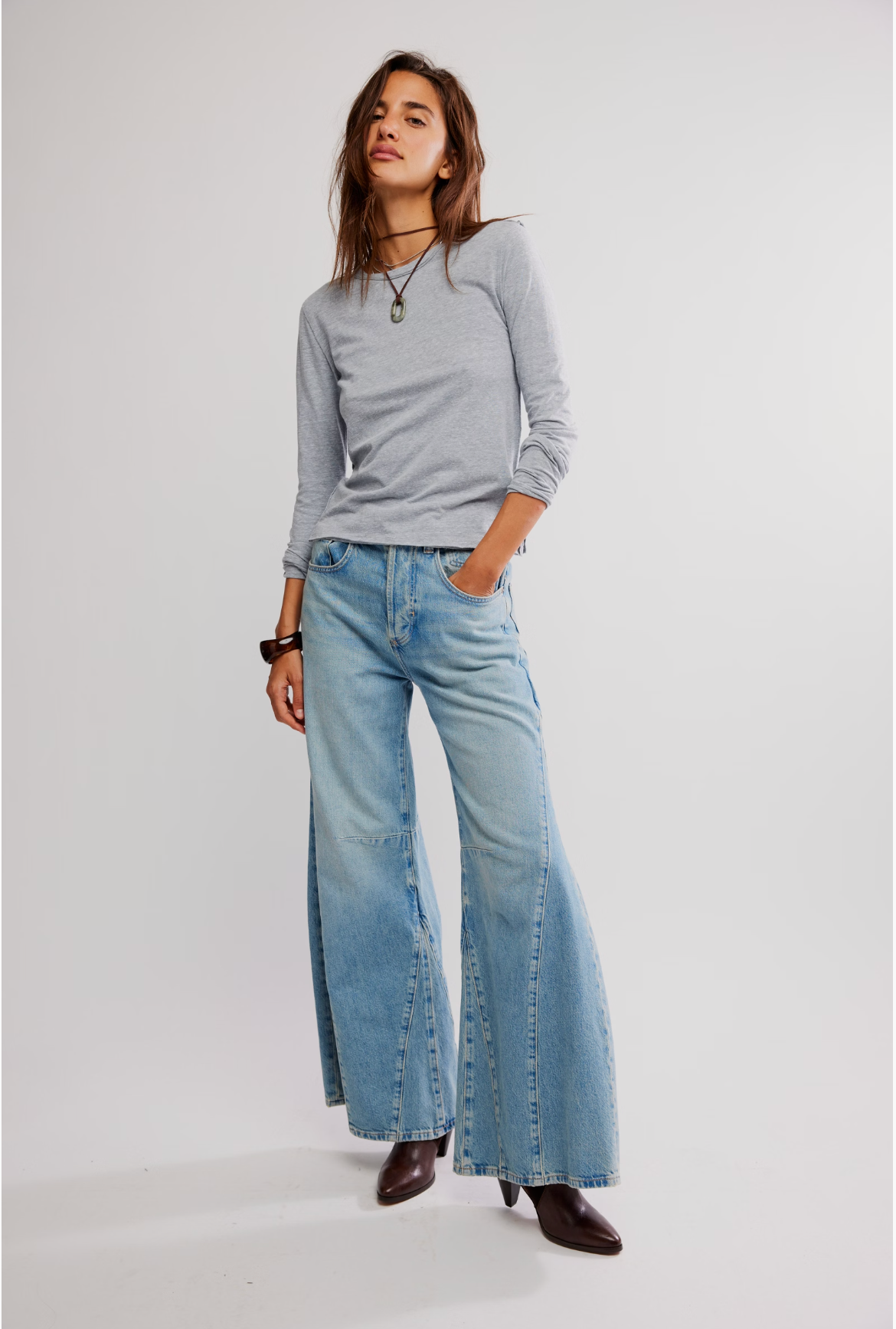 Free People Nova Long-Sleeve Tee Shirt - Greyhound