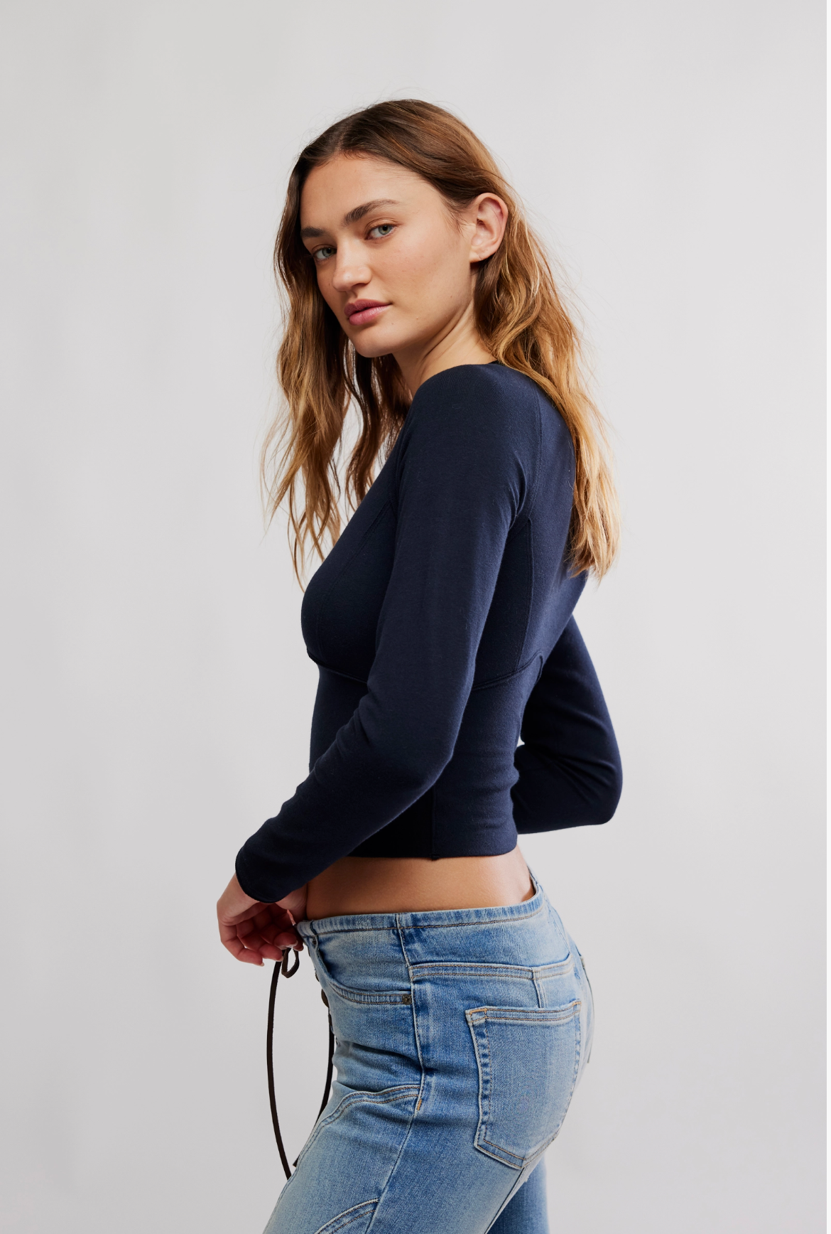 Free People Protagonist Long Sleeve Shirt - Black