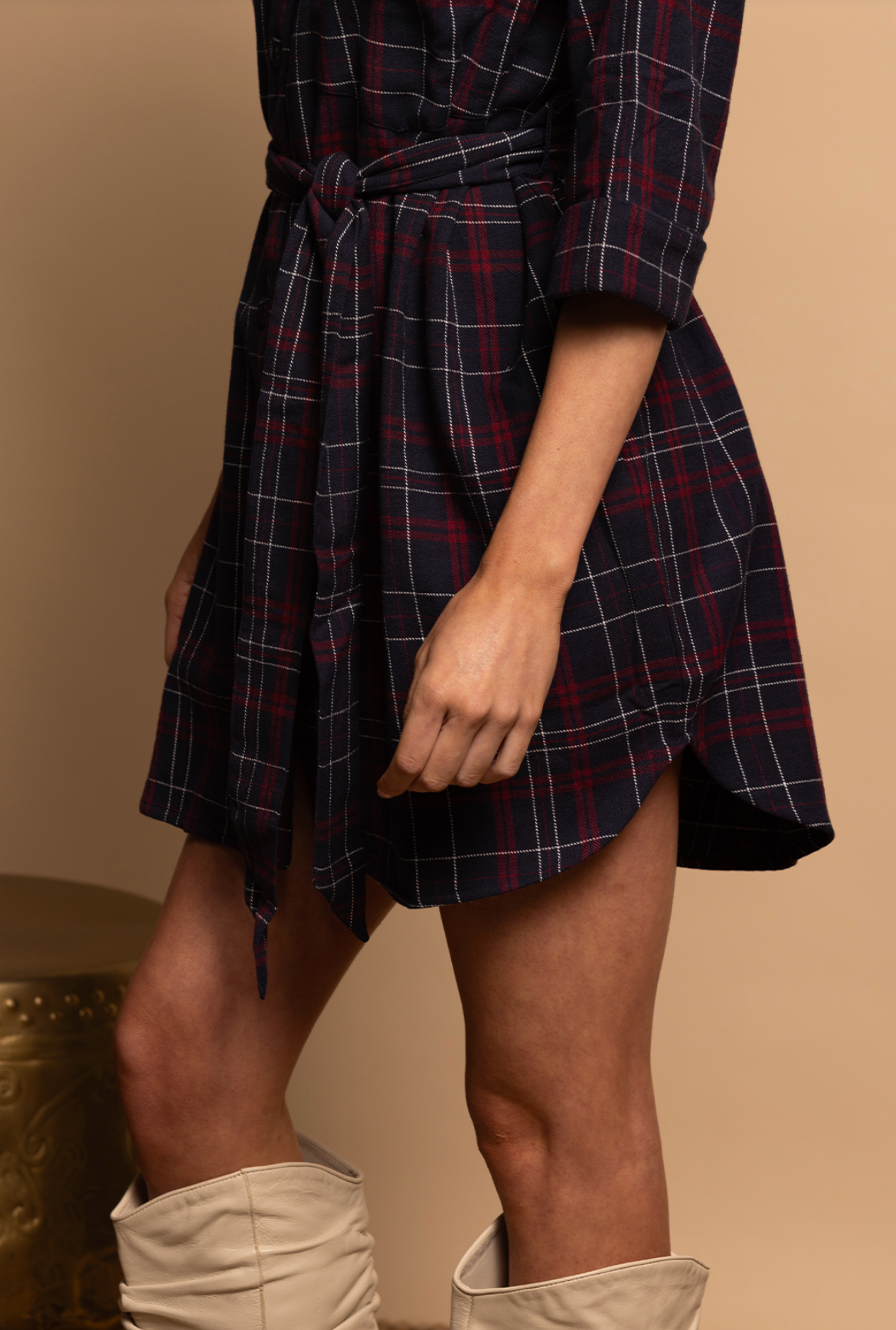 Olivia Oversized Mini Dress - Shoreside Plaid