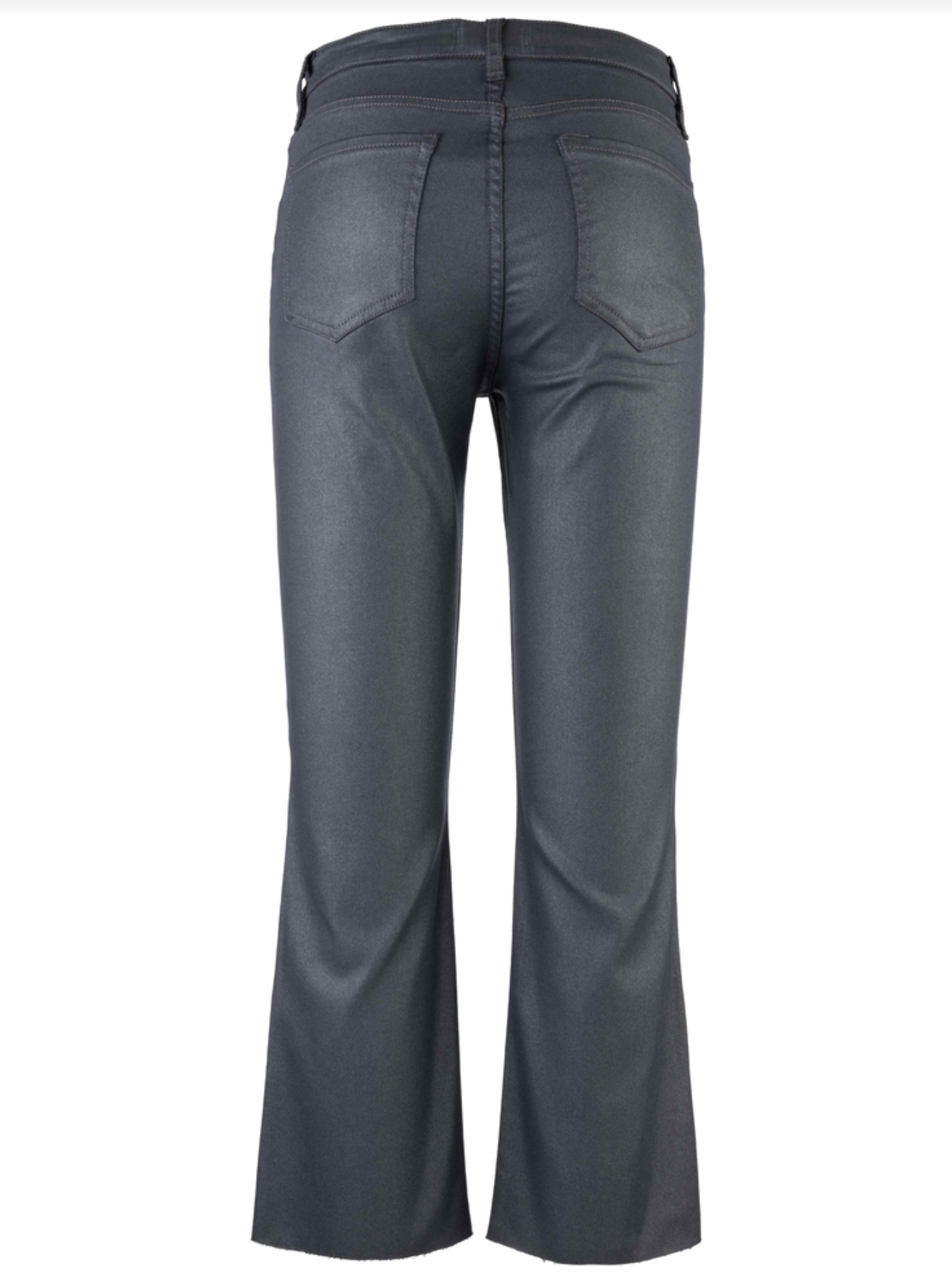 Kelsey Coated High Rise Ankle Flare Jean - Silver Bell