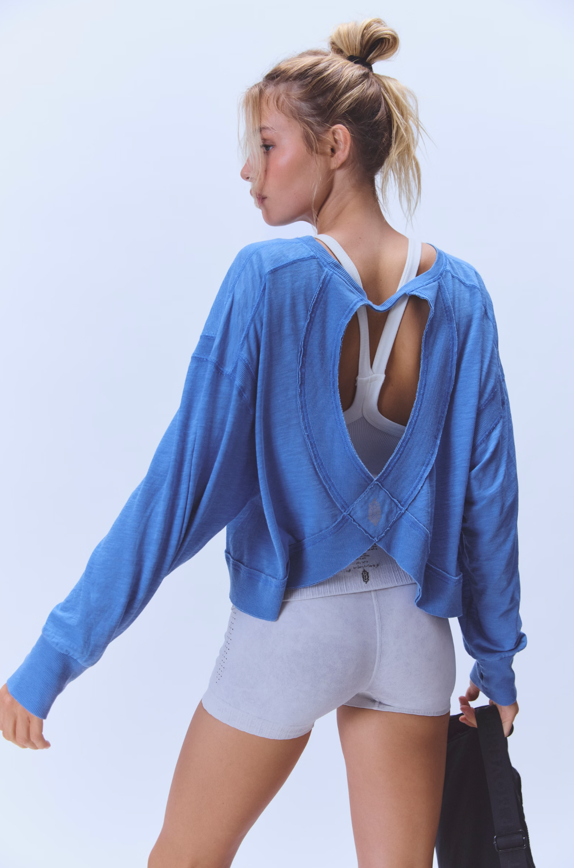 Free People My Time Layer Shirt - Light Cobalt