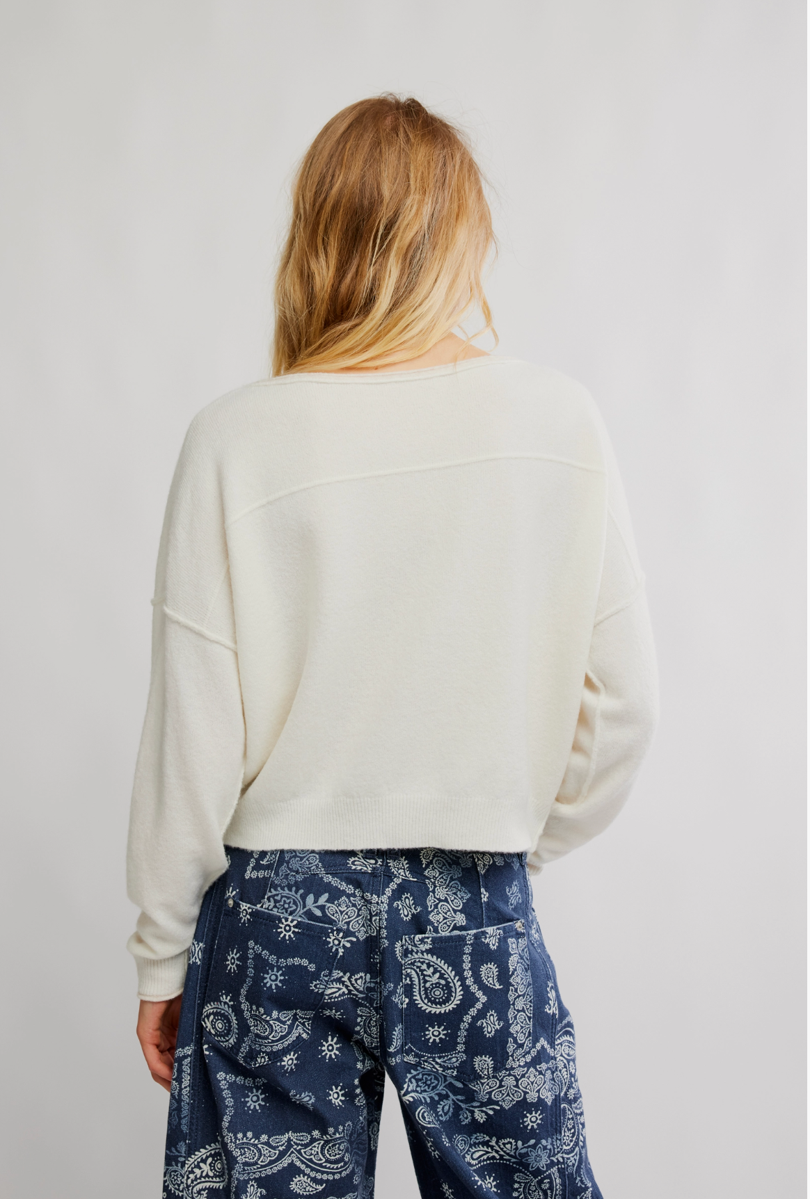 Free People See Me Pullover - White Combo