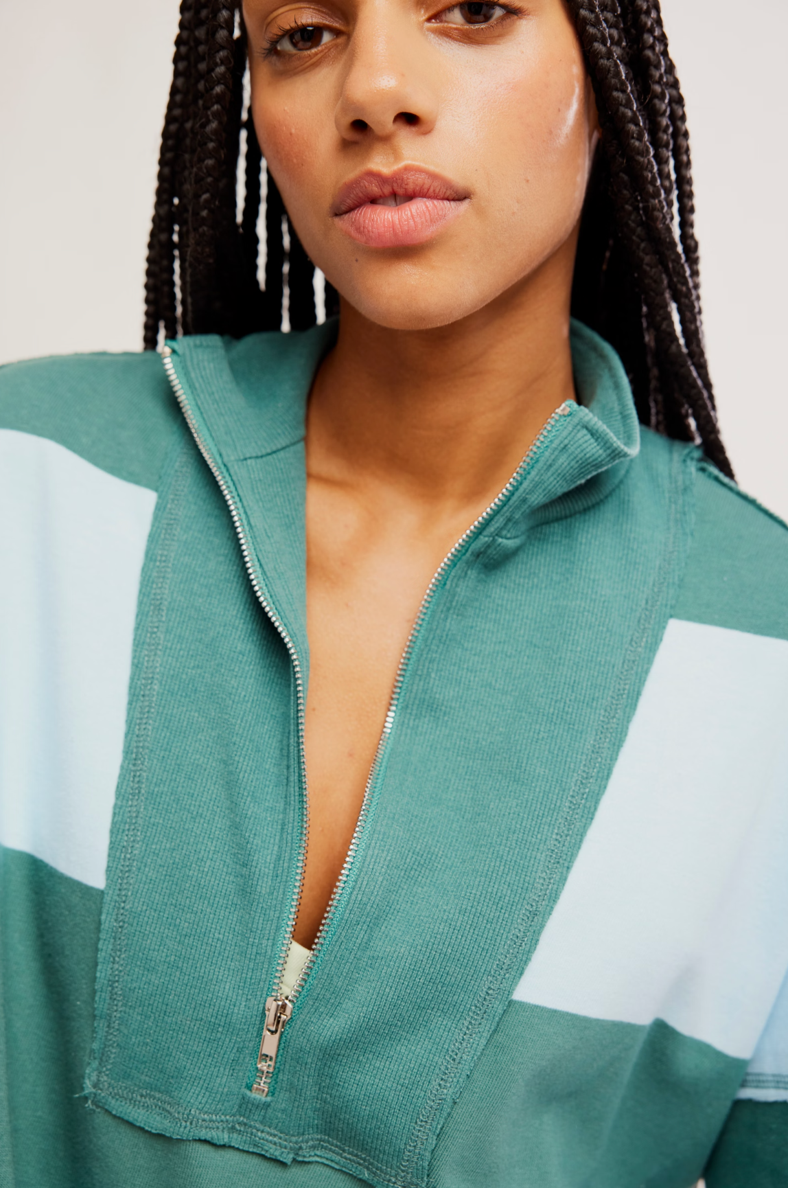 Free People Retro Rugby Set - Heritage Green Combo