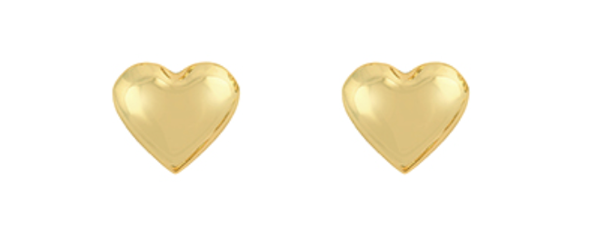 Medium Heart Earrings - Gold